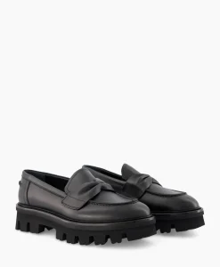 Instappers^Agl Loafer Natalia Moc Zwart
