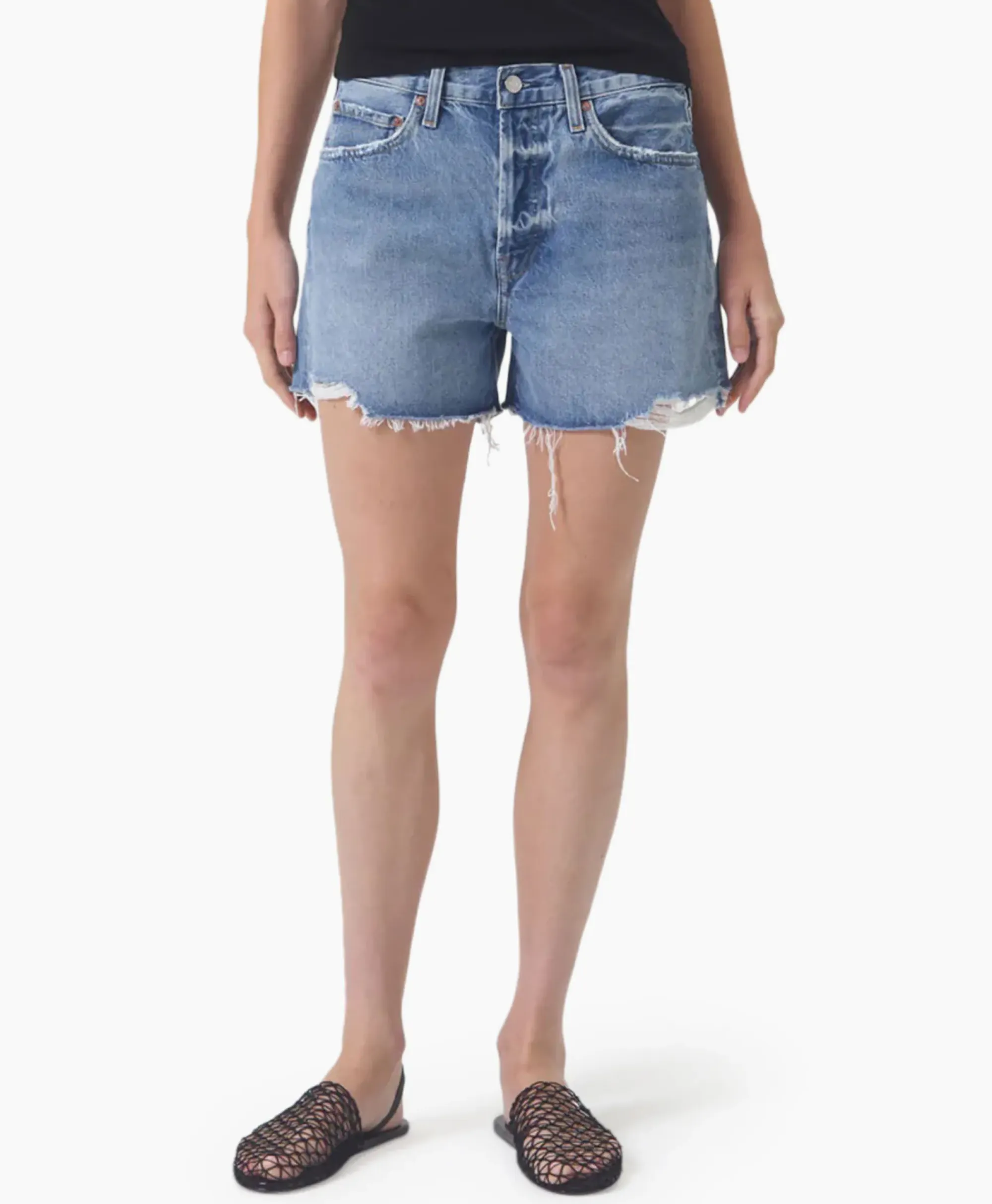 Broeken^Agolde Korte Broek Parker Long Blauw
