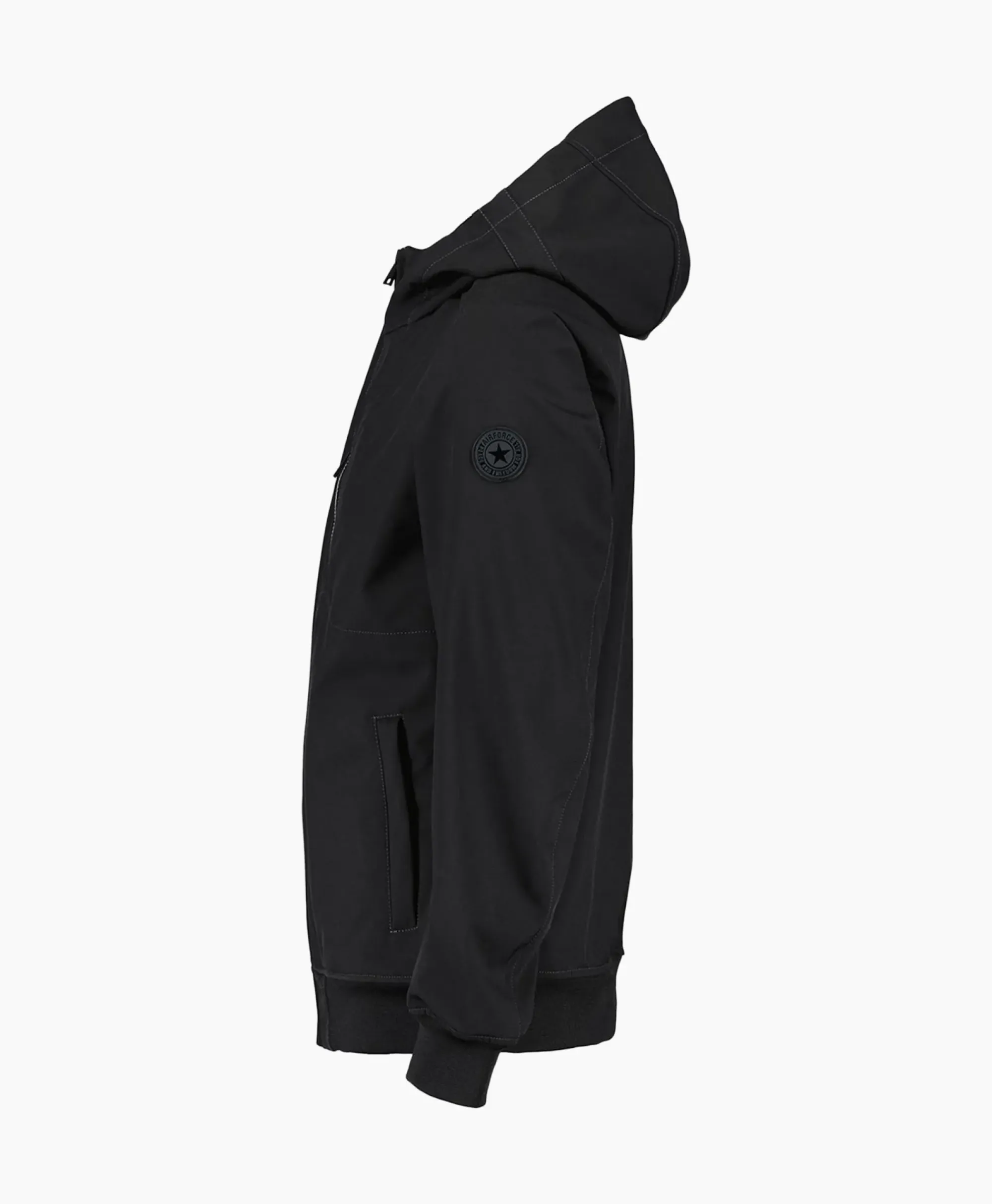 Jassen^Airforce Softshell Jas Hooded Zwart
