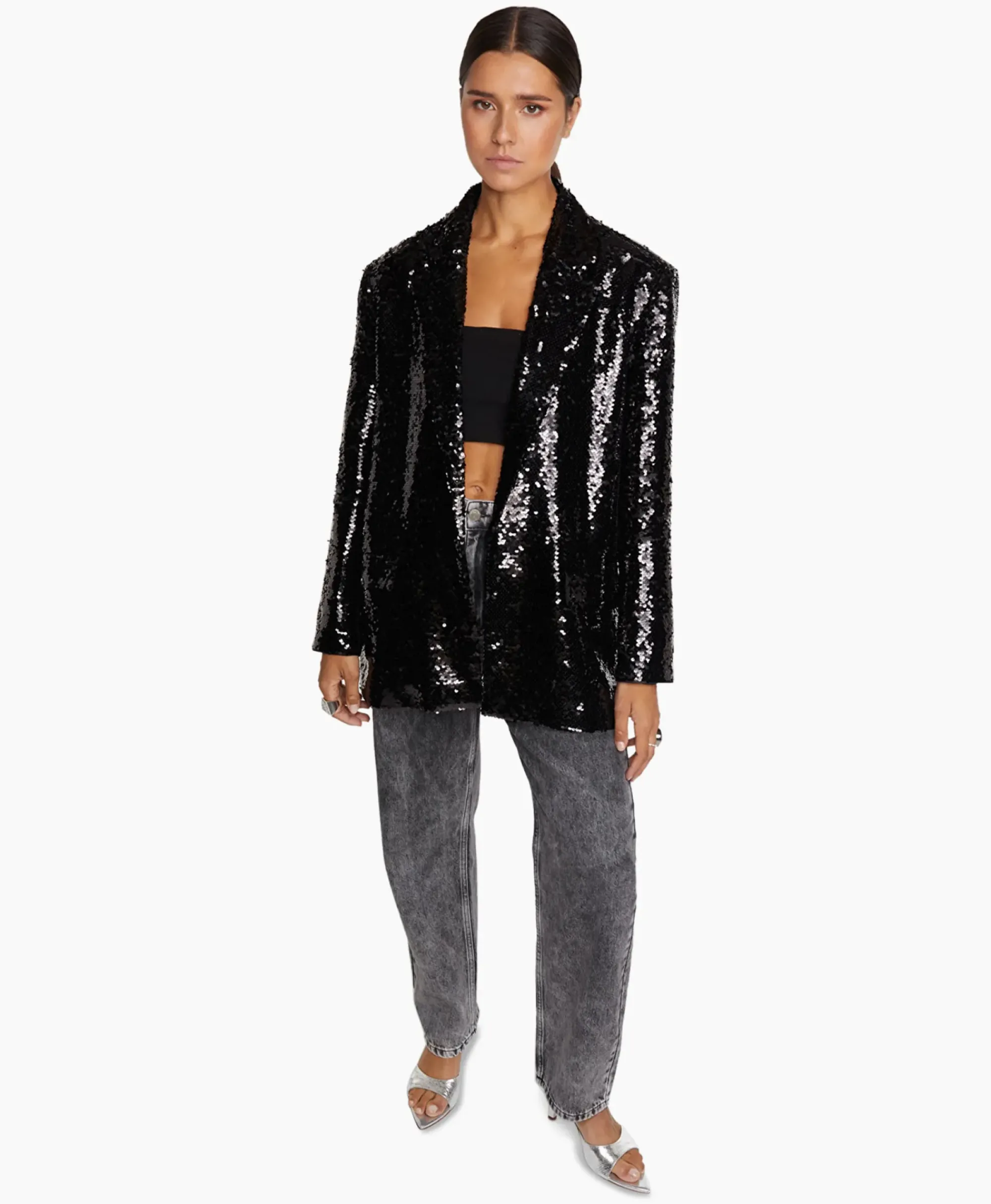 Blazers^Alix The Label Blazer Woven With Strass Zwart