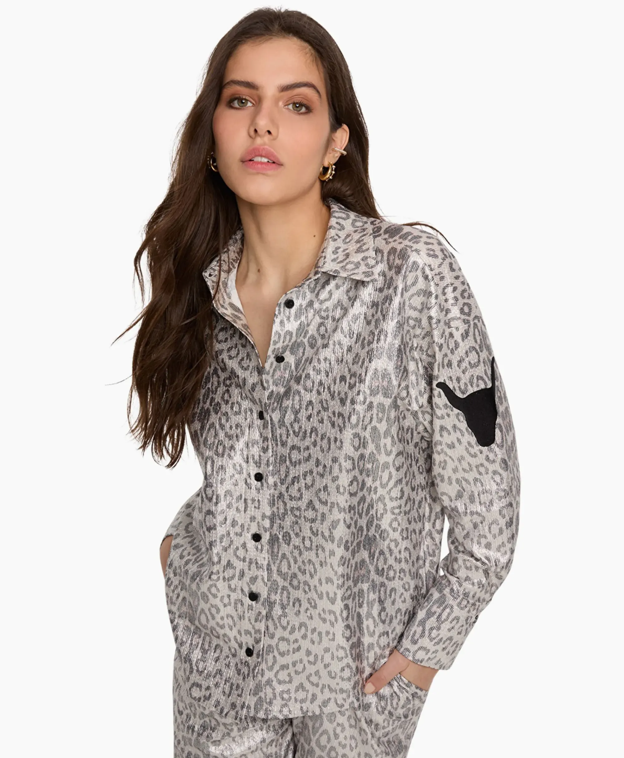 Blouses^Alix The Label Blouse Knitted Leopard Zilver
