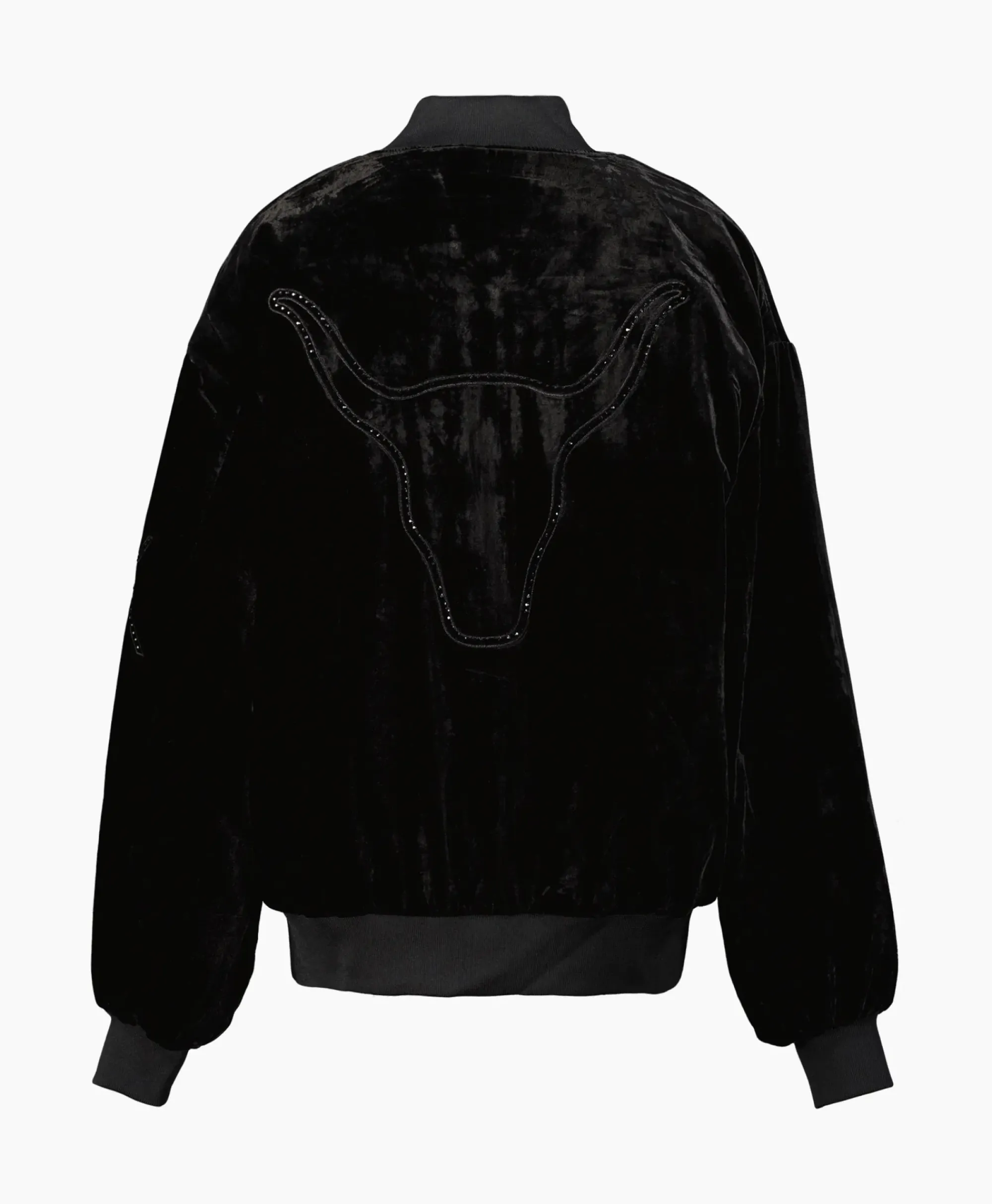 Jassen^Alix The Label Bomberjack Ladies Woven Oversized Velvet Zwart