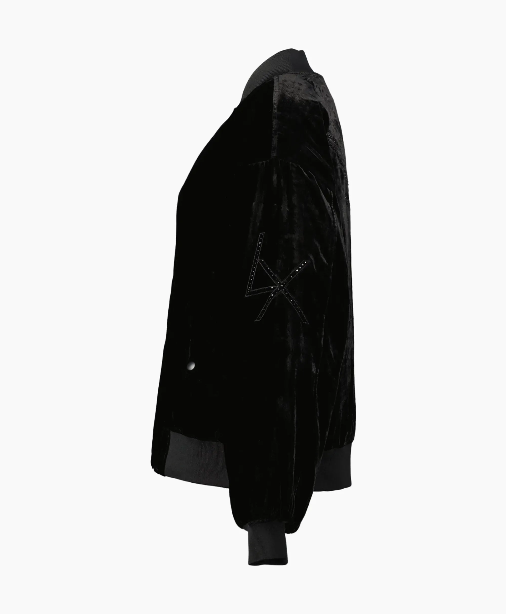 Jassen^Alix The Label Bomberjack Ladies Woven Oversized Velvet Zwart