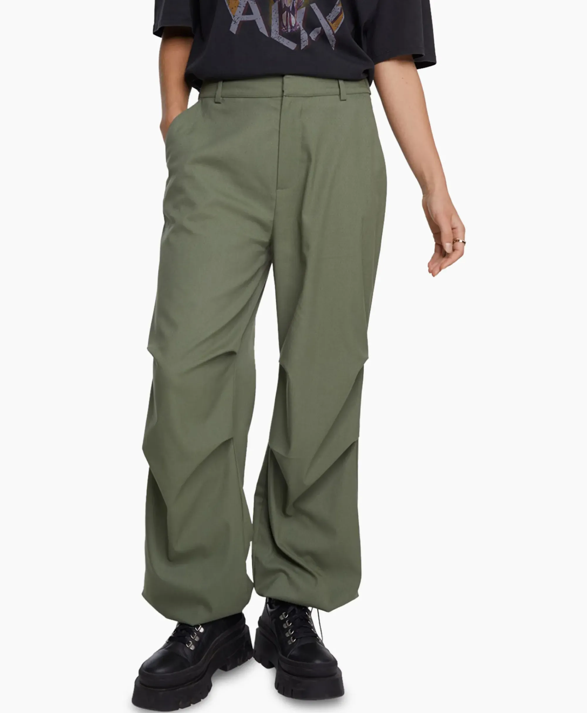 Broeken^Alix The Label Cargobroek Woven Baggy Pants Groen