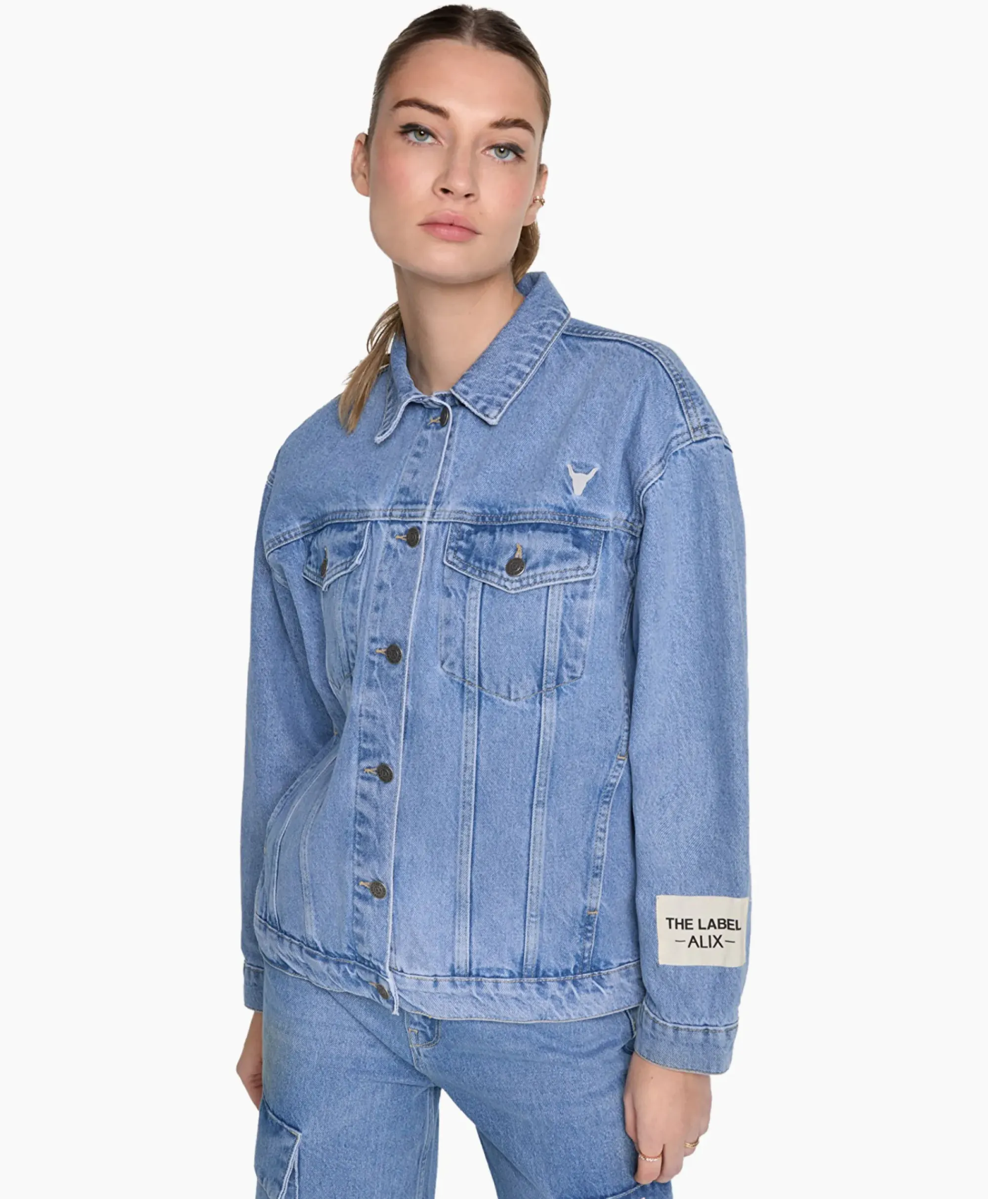 Jassen^Alix The Label Jack Woven Denim Blauw