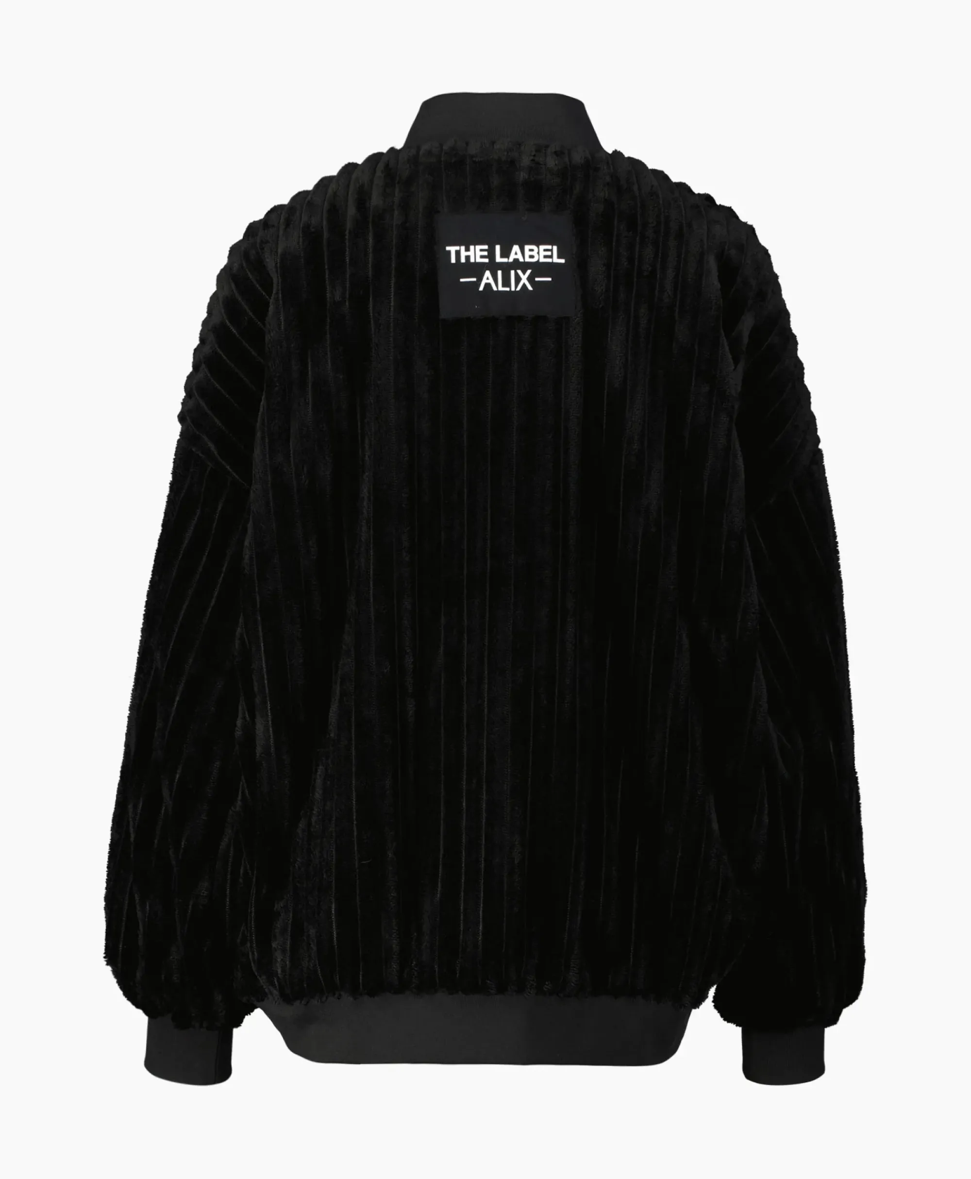 Jassen^Alix The Label Jack Woven Rib Fur Bomber Zwart