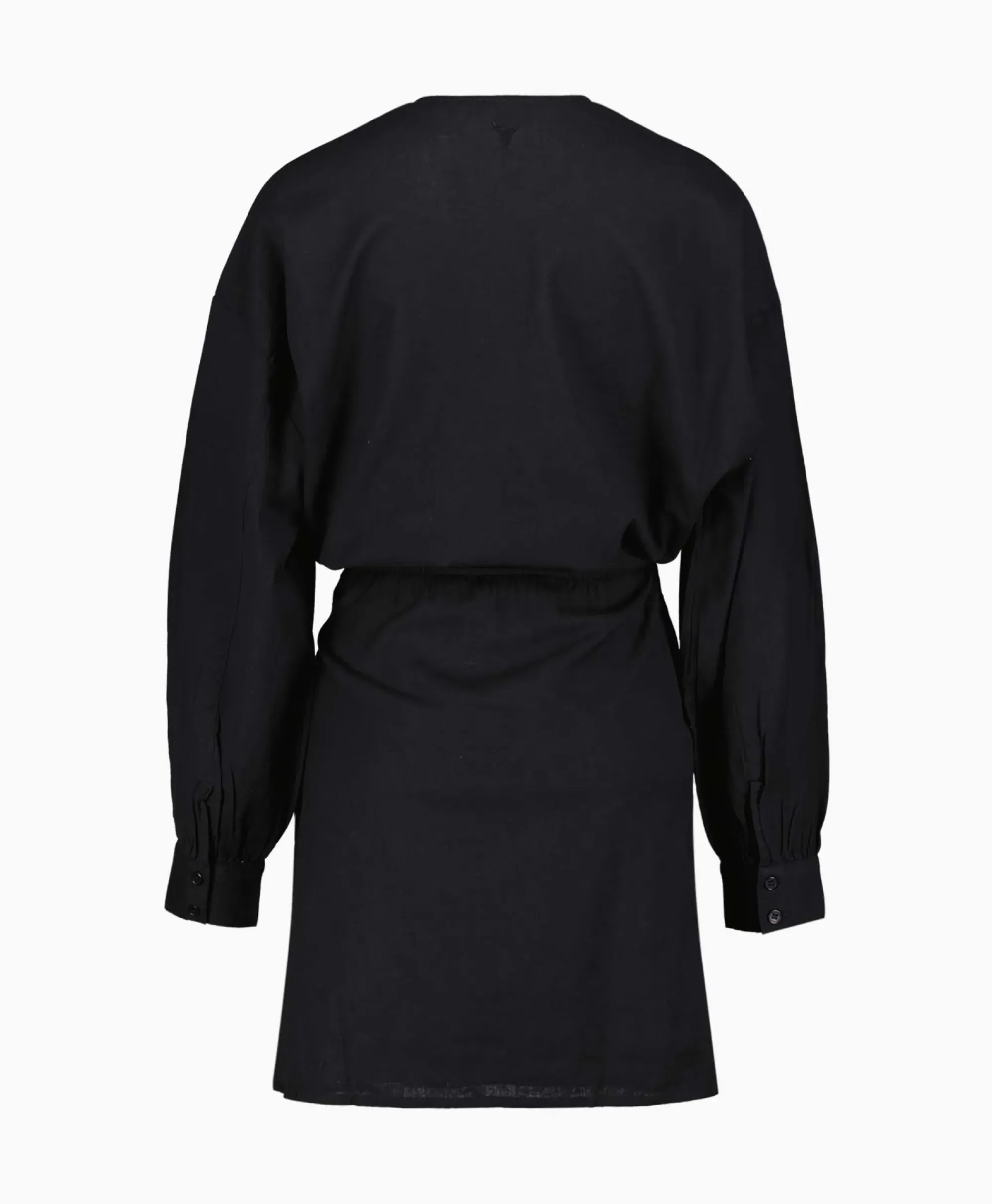 Bruiloftskleding^Alix The Label Jurk Ladies Woven Linen Look Wrap Dress Zwart