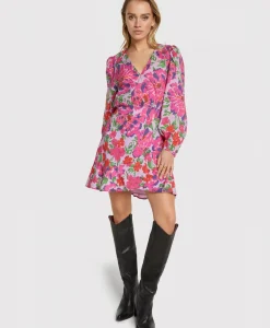 Bruiloftskleding^Alix The Label Jurk Ladies Woven Painted Flower Broderie Dress Print + 2 Kleurig