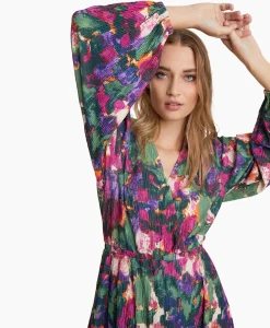 Bruiloftskleding^Alix The Label Mini Jurk Woven Camouflage Flower Zwart