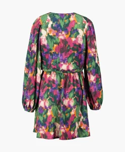 Bruiloftskleding^Alix The Label Mini Jurk Woven Camouflage Flower Zwart