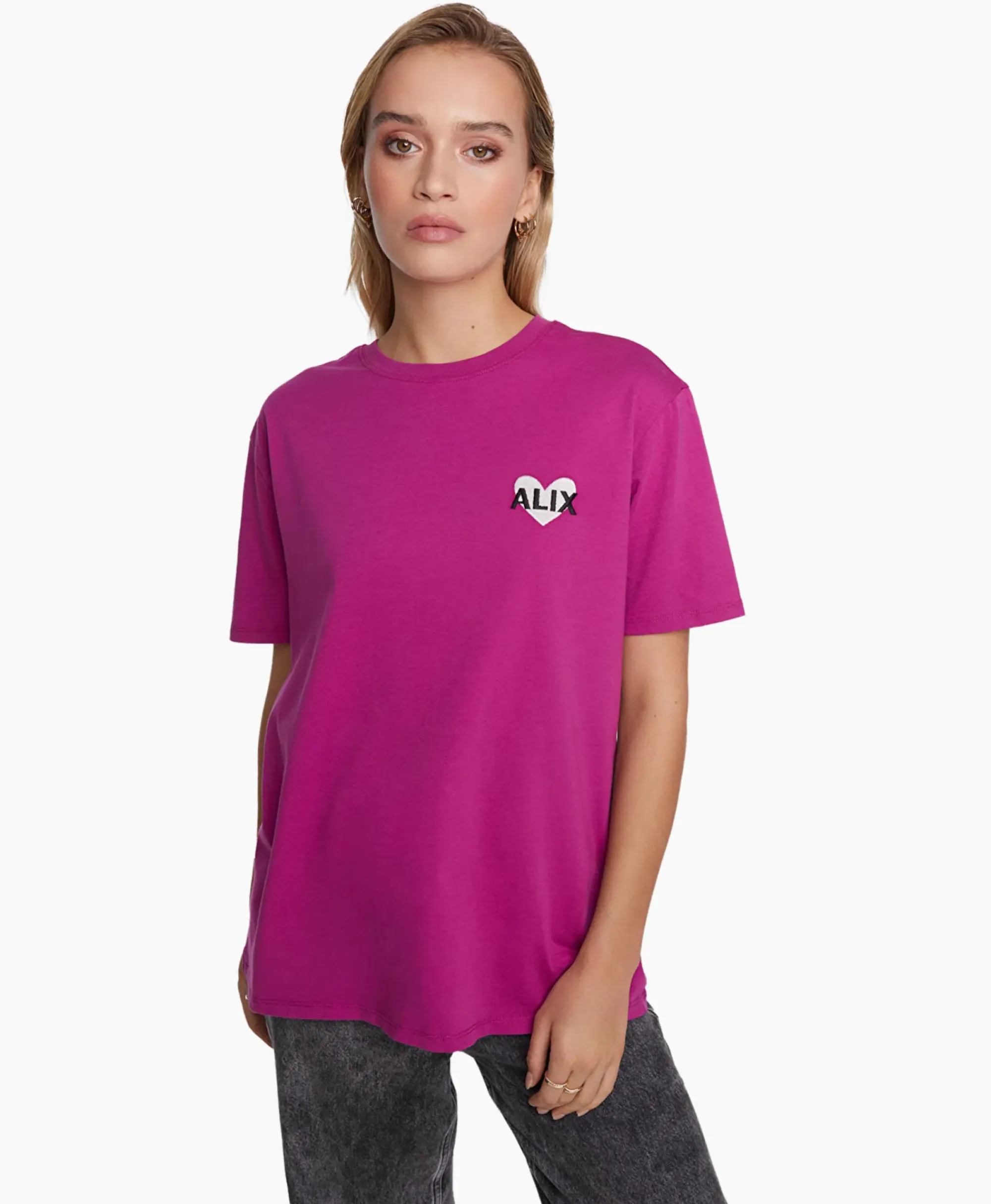 T-Shirts & Tops^Alix The Label T-Shirt Korte Mouw Knitted Alix Heart Bordeaux