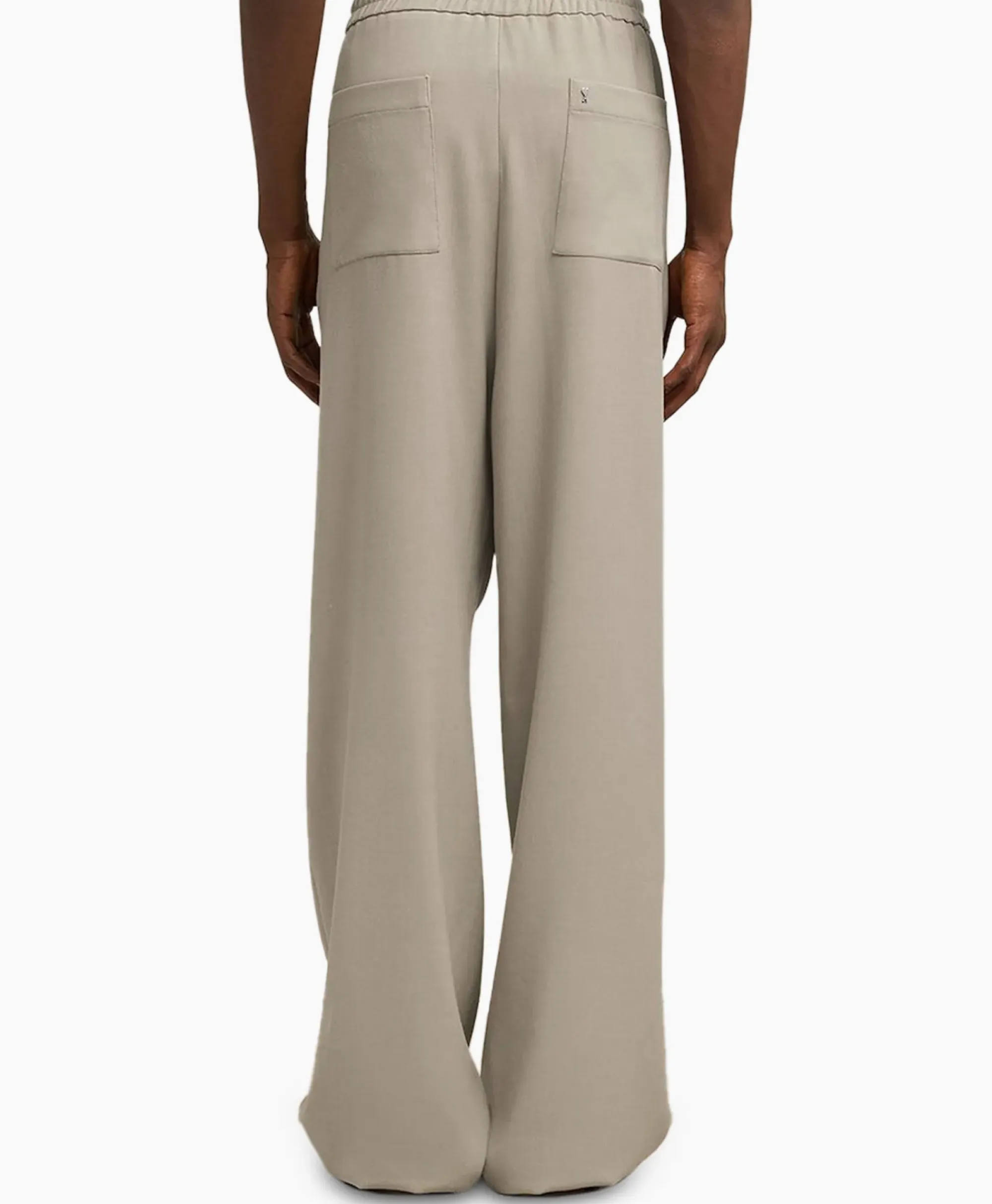 Broeken^Ami Paris Broek Elastic Waist Taupe