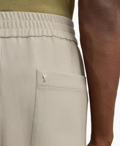 Broeken^Ami Paris Broek Elastic Waist Taupe