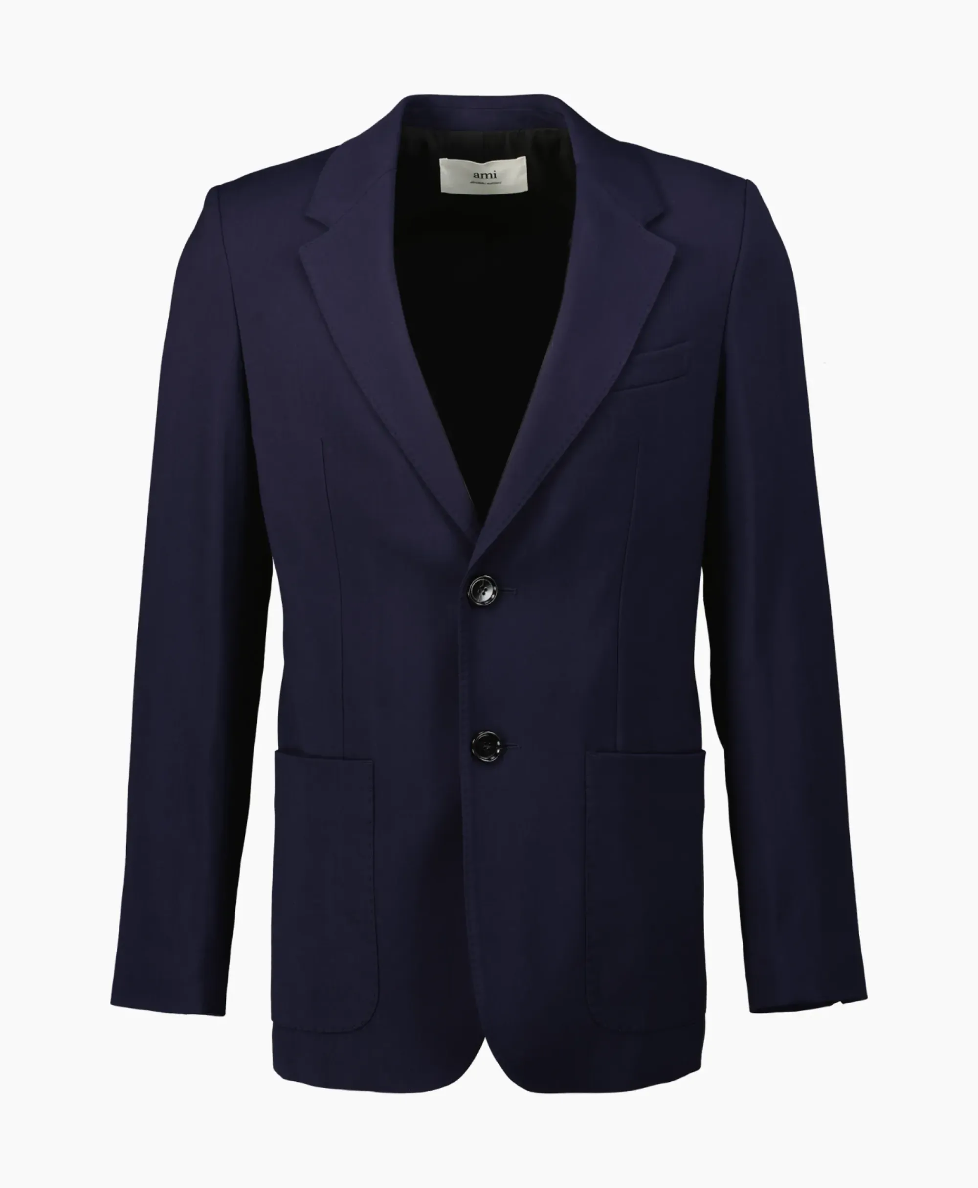 Jassen^Ami Paris Jack Two Buttons Wool Viscose Twill Donker Blauw