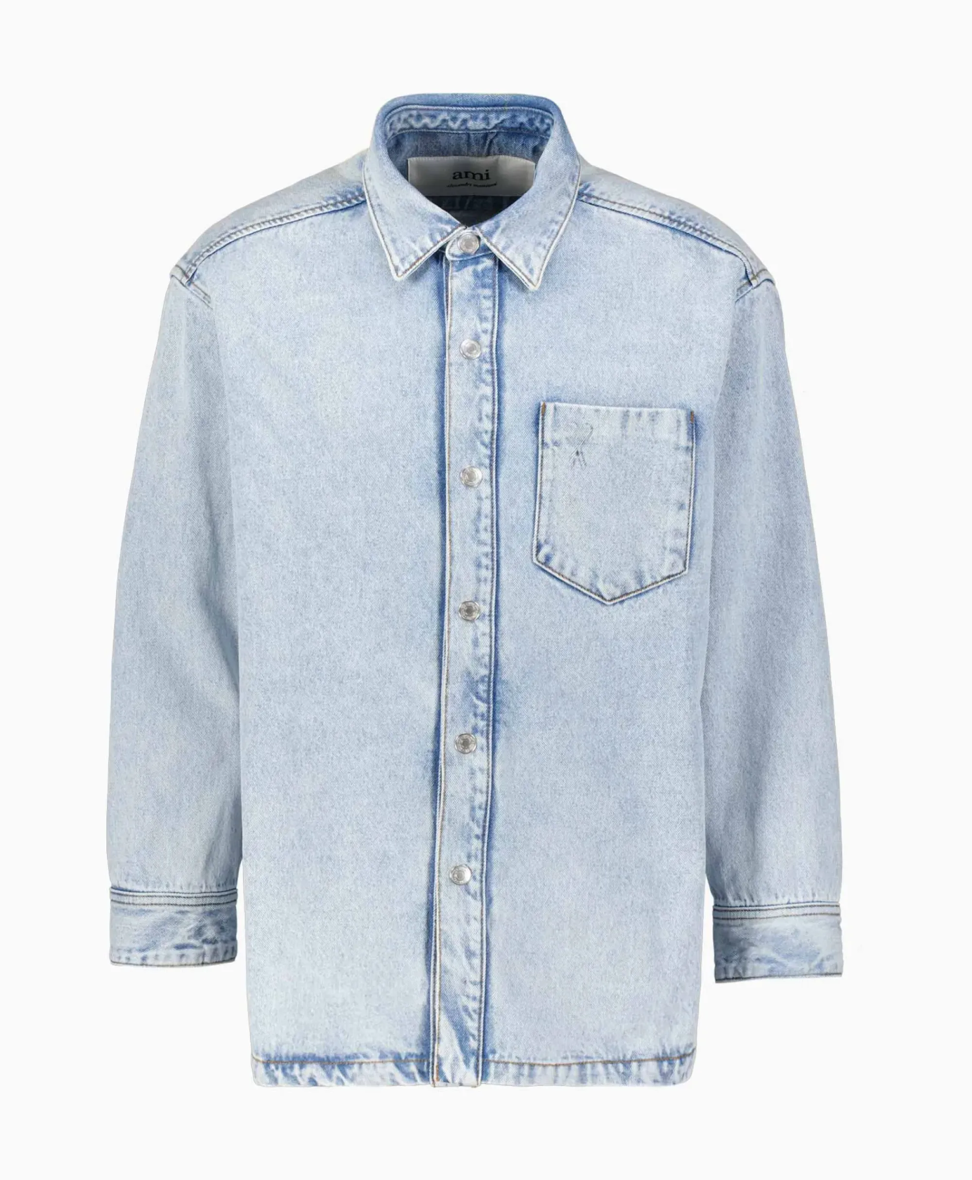 Jassen^Ami Paris Overshirt Oversized Adc Licht Blauw