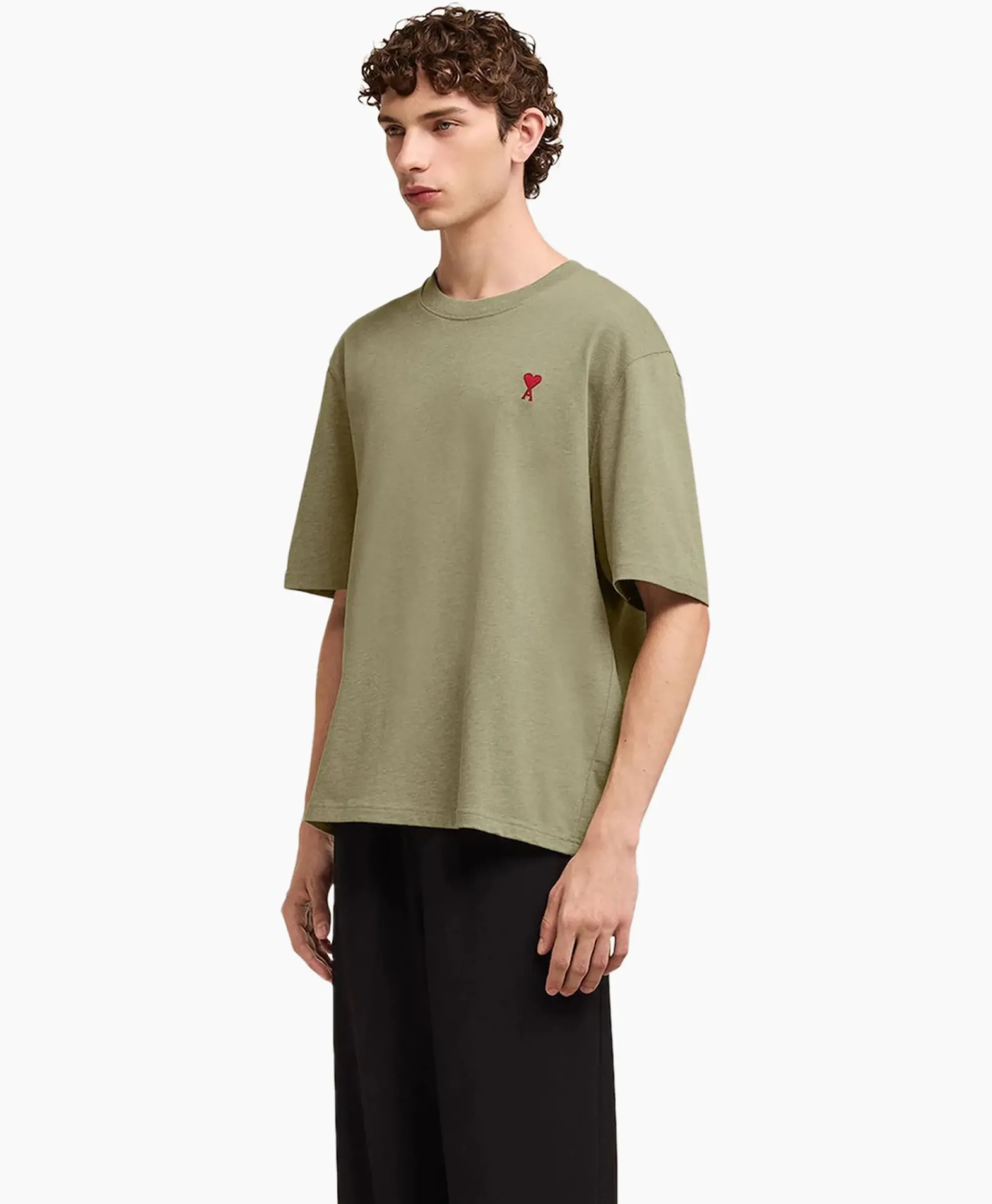 T-Shirts^Ami Paris T-Shirt Korte Mouw Ami De Coeur Khaki
