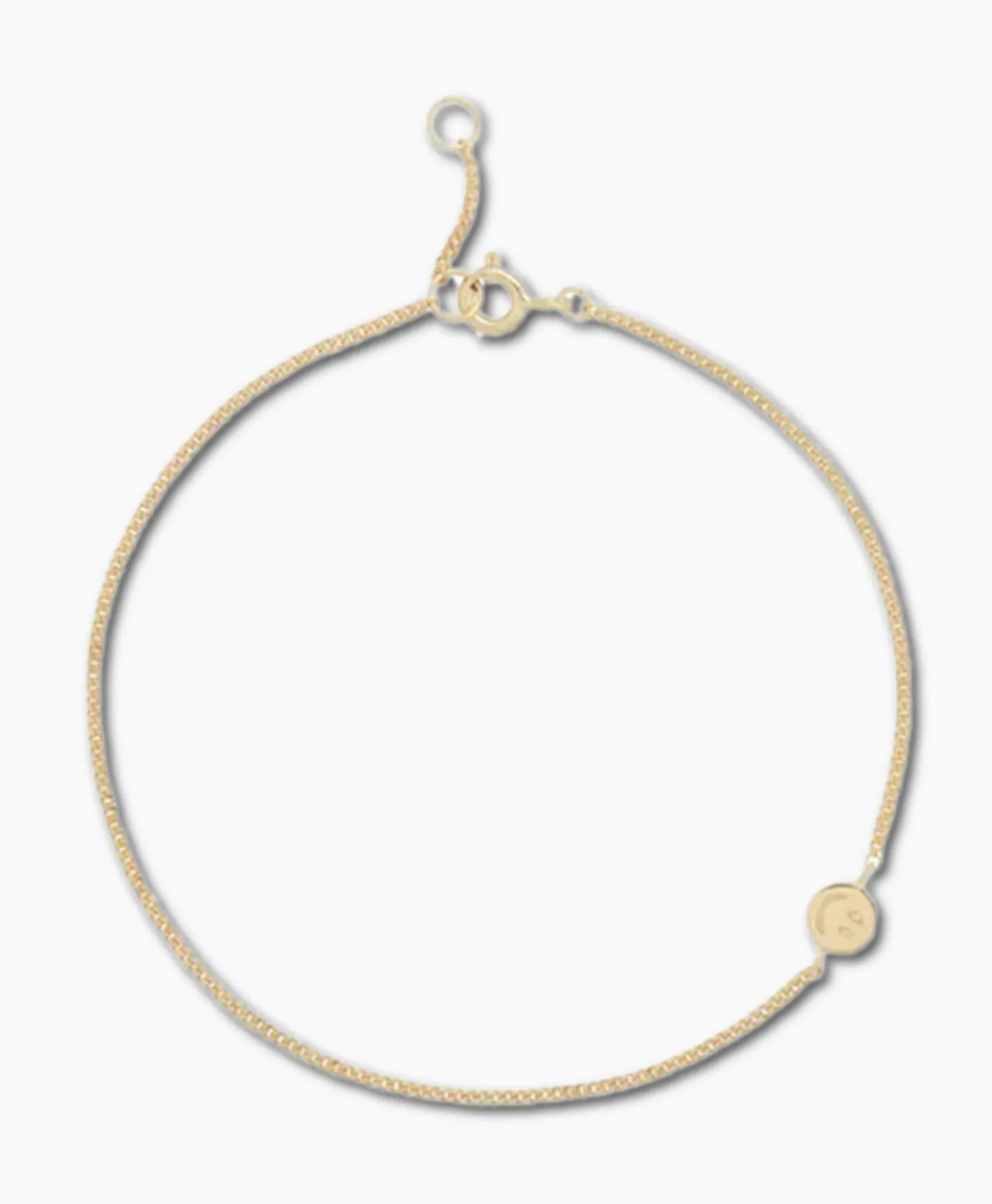 Sieraden^Anna+nina Armband Smiley Bracelet Silver Goldplated Goud