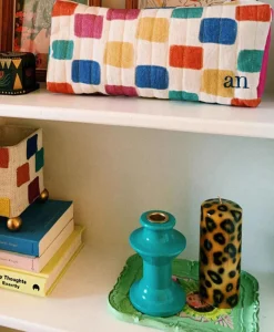 Lifestyle^Anna+nina Kaars Small Leopard Print Pillar Candle Bruin