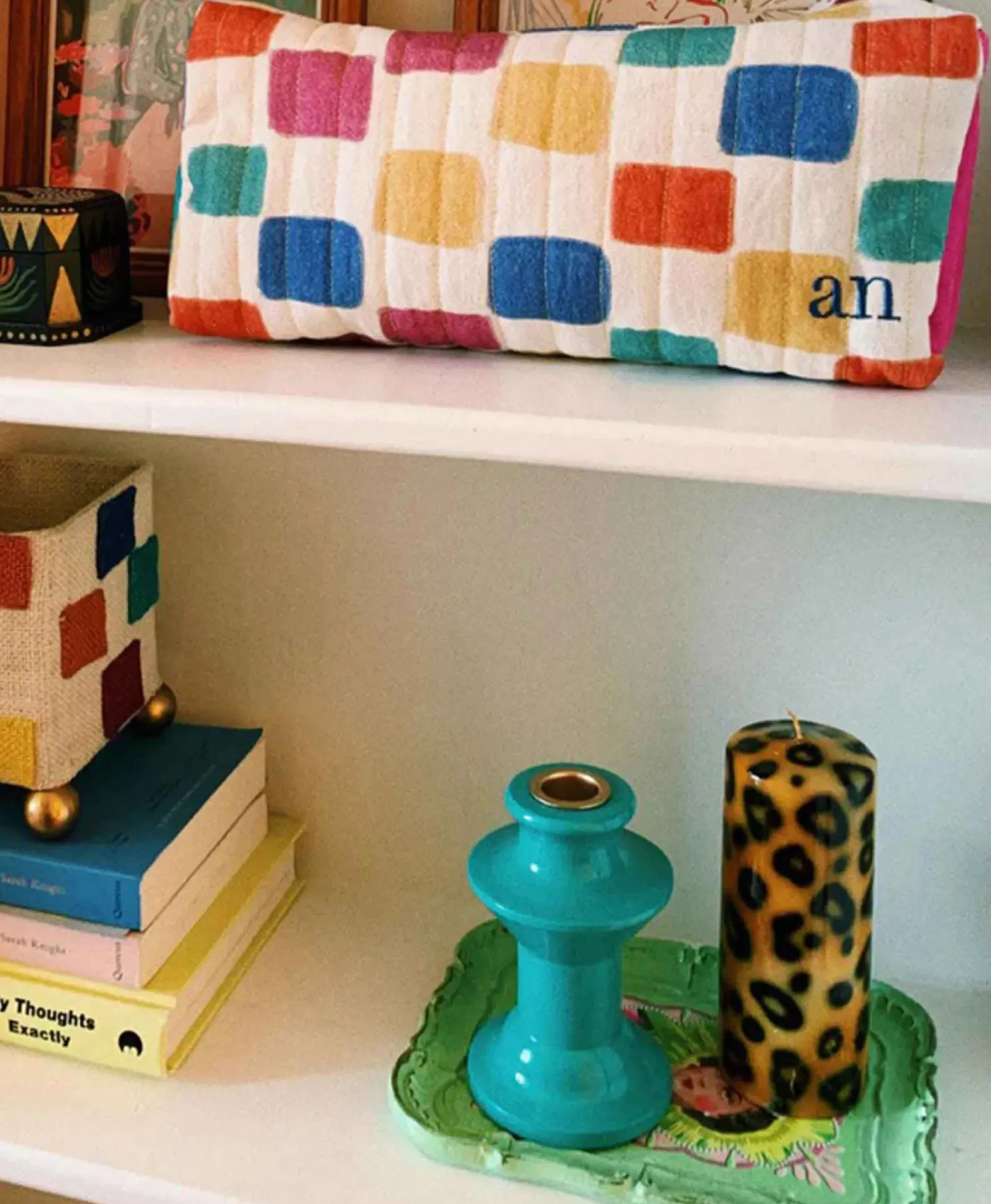 Lifestyle^Anna+nina Kaars Small Leopard Print Pillar Candle Bruin