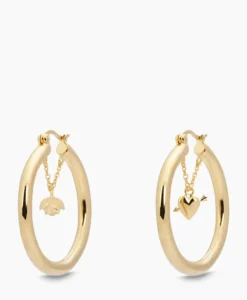 Sieraden^Anna+nina Oorbellen Love Story Hoop Earrings Silver Goldplat Goud