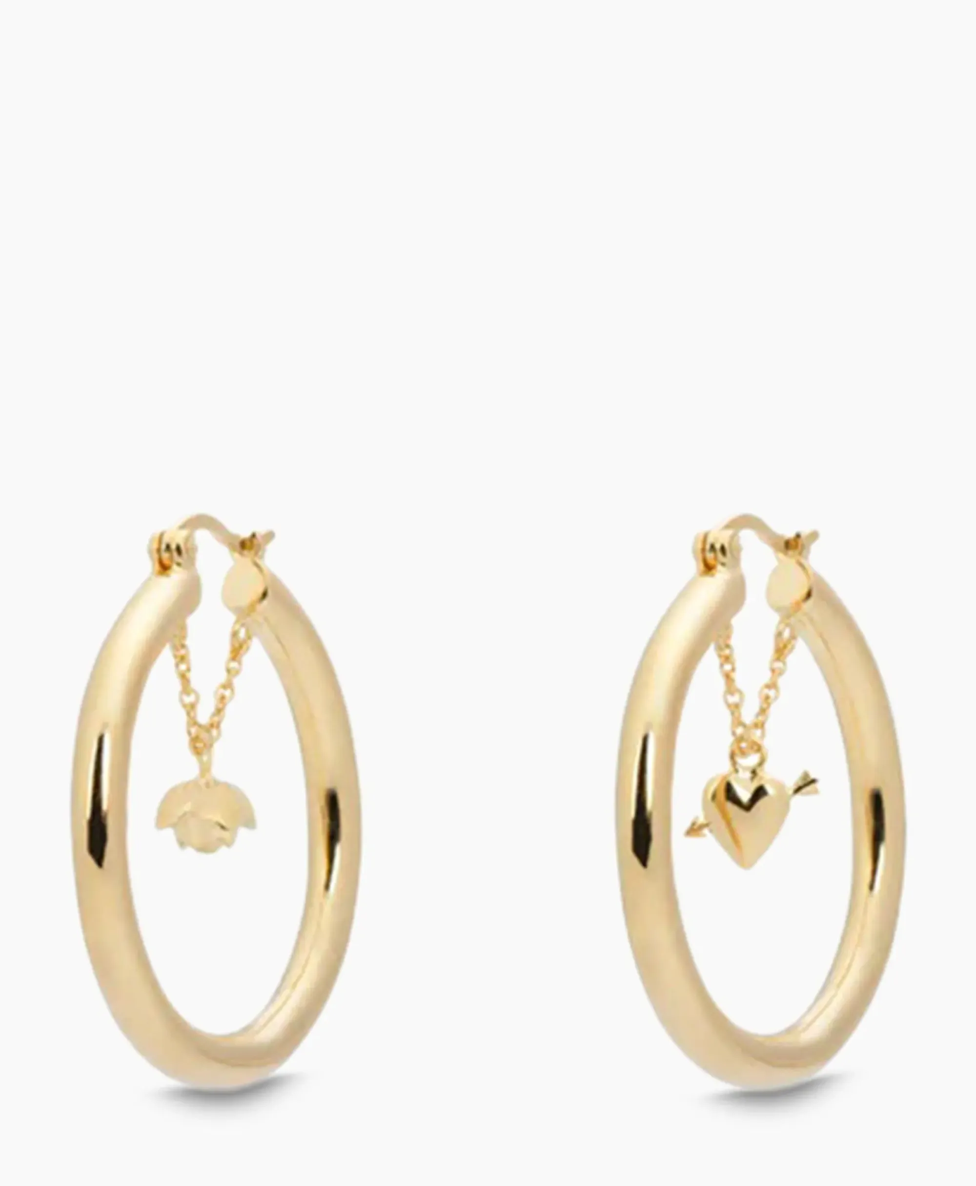 Sieraden^Anna+nina Oorbellen Love Story Hoop Earrings Silver Goldplat Goud