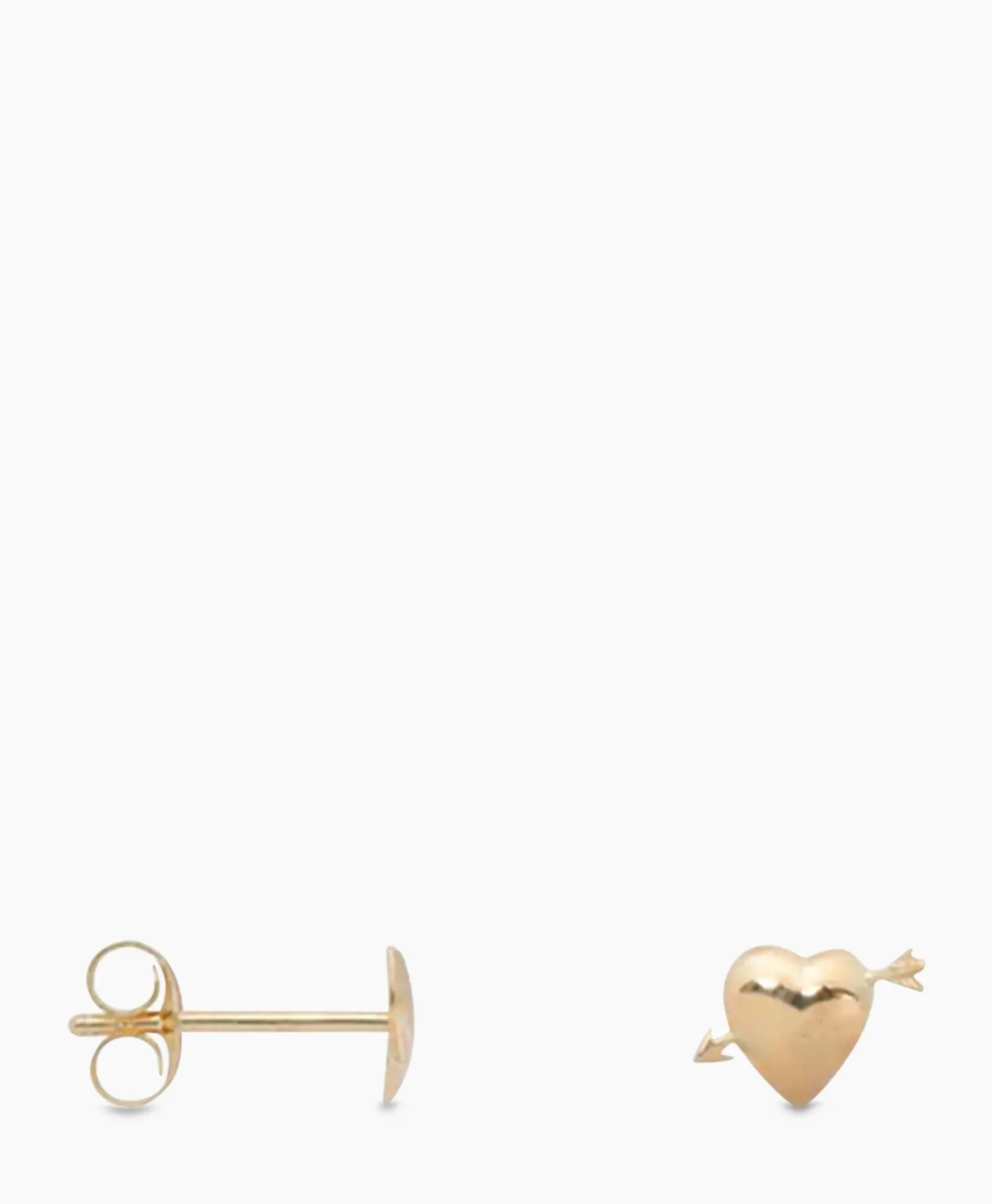 Sieraden^Anna+nina Oorbellen Single Cupid Stud Earring Silver Goldpla Goud