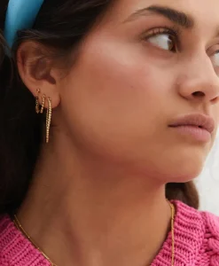 Sieraden^Anna+nina Oorbellen Solstice Big Hoop Earrings Brass Goldpla Goud