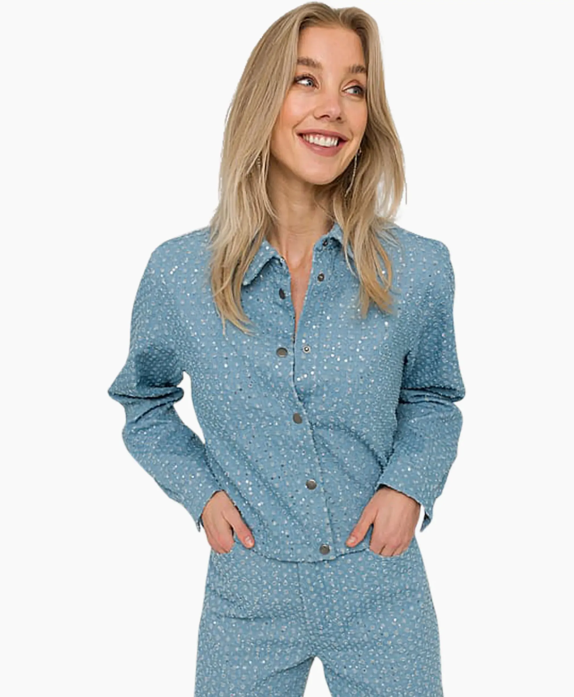 Blouses^Anna Van Toor Spijkerjas 17A01-02612 Blauw