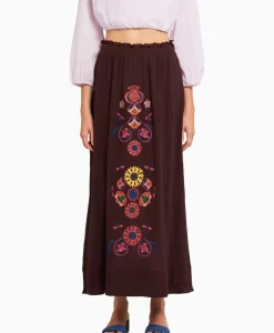 Rokken^Antik Batik Maxi Rok Magoo1Ski Bruin