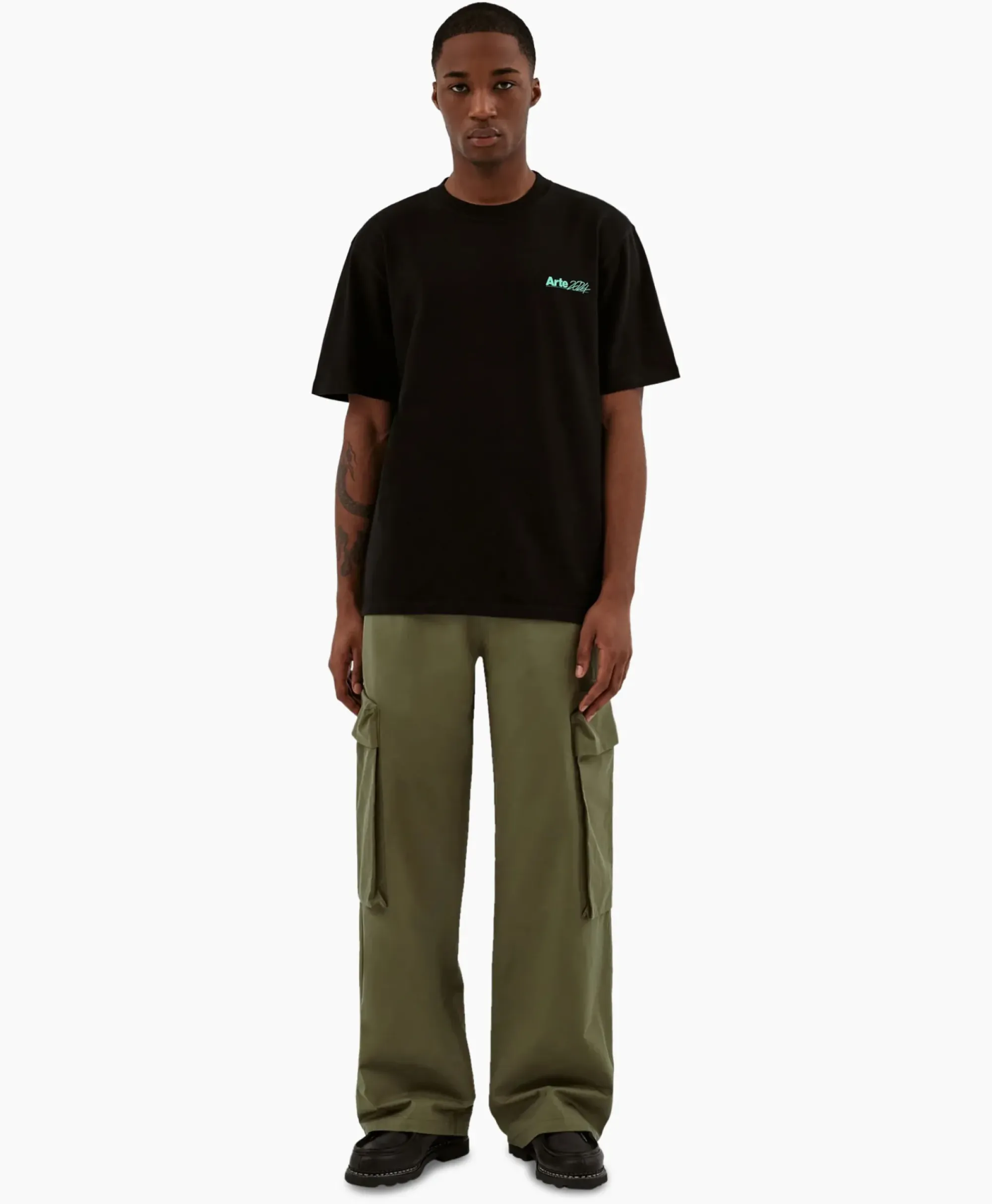 Broeken^Arte Antwerp Broek Oversize 3D Pocket Donker Groen