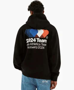 Truien^Arte Antwerp Hoodie Heart France Back Print Zwart