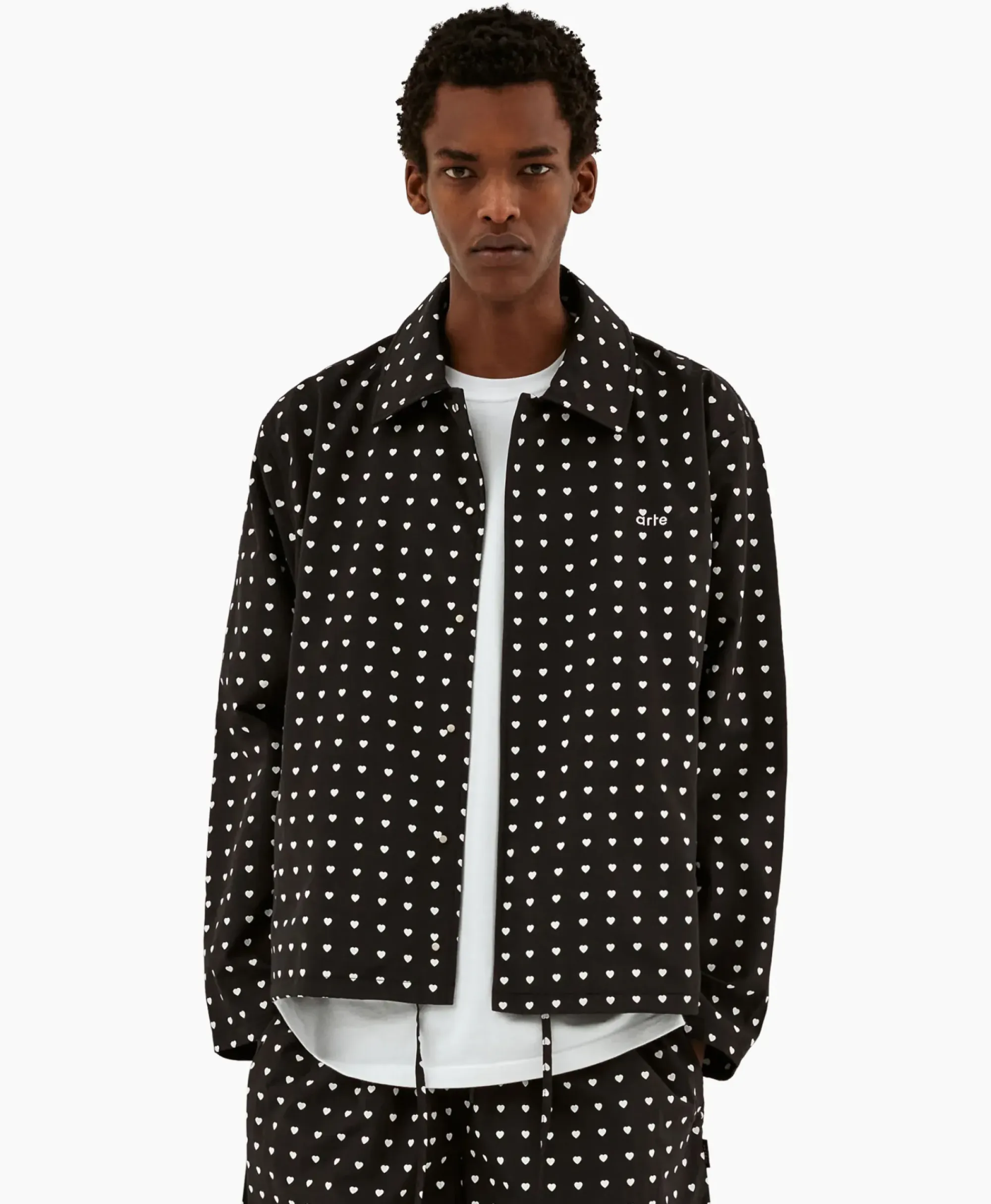 Jassen^Arte Antwerp Jack Coach Heart Print Zwart