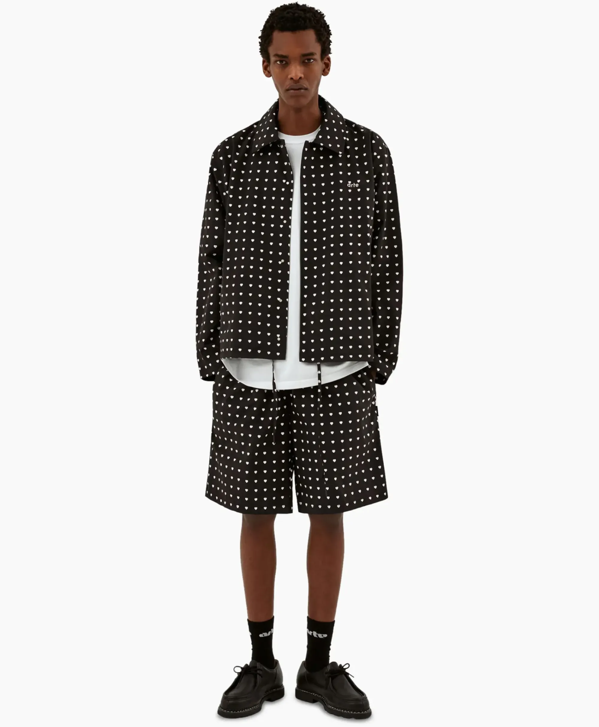 Jassen^Arte Antwerp Jack Coach Heart Print Zwart