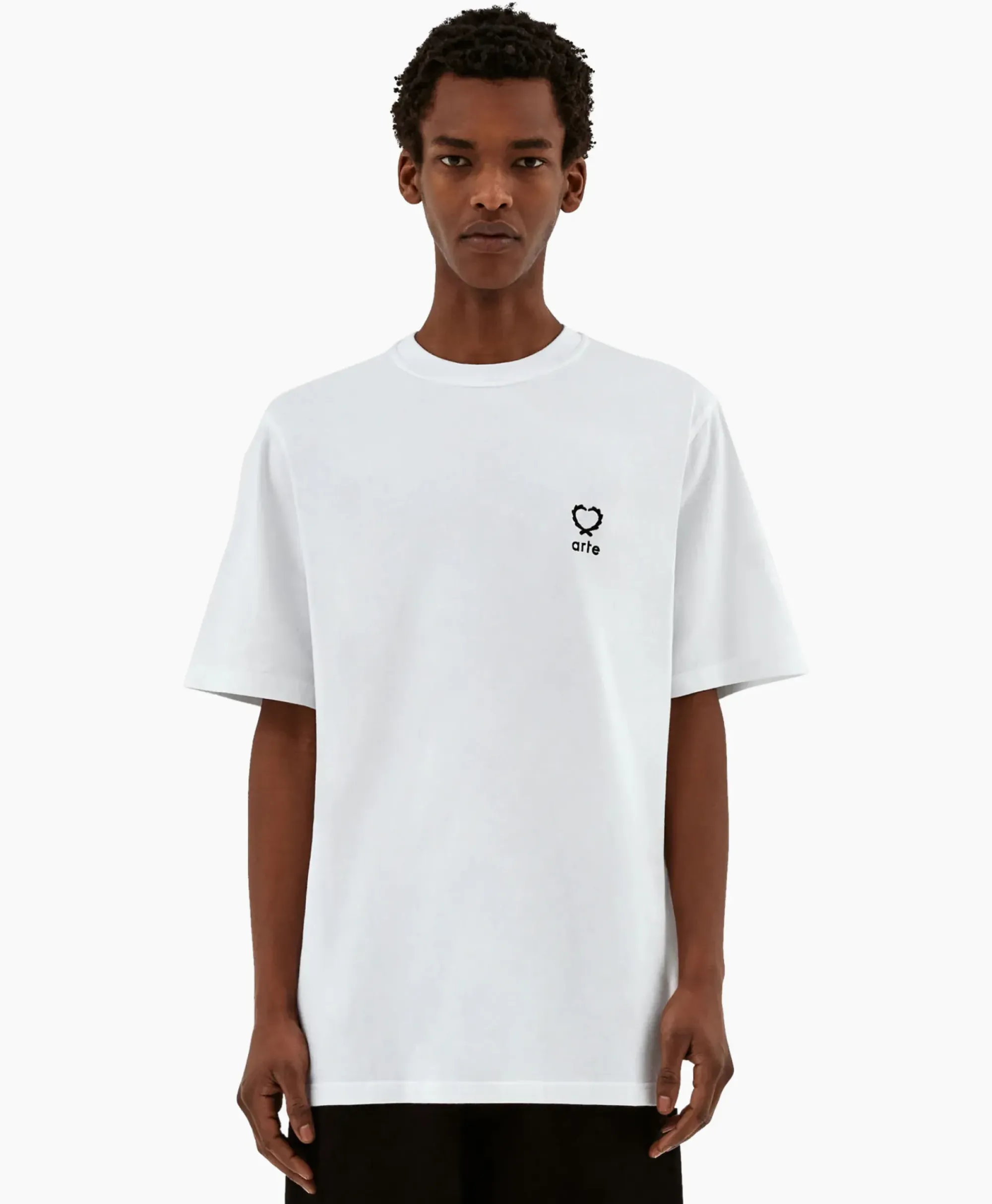 T-Shirts^Arte Antwerp T-Shirt Korte Mouw Hearts Leaves Arte Logo Chest Wit