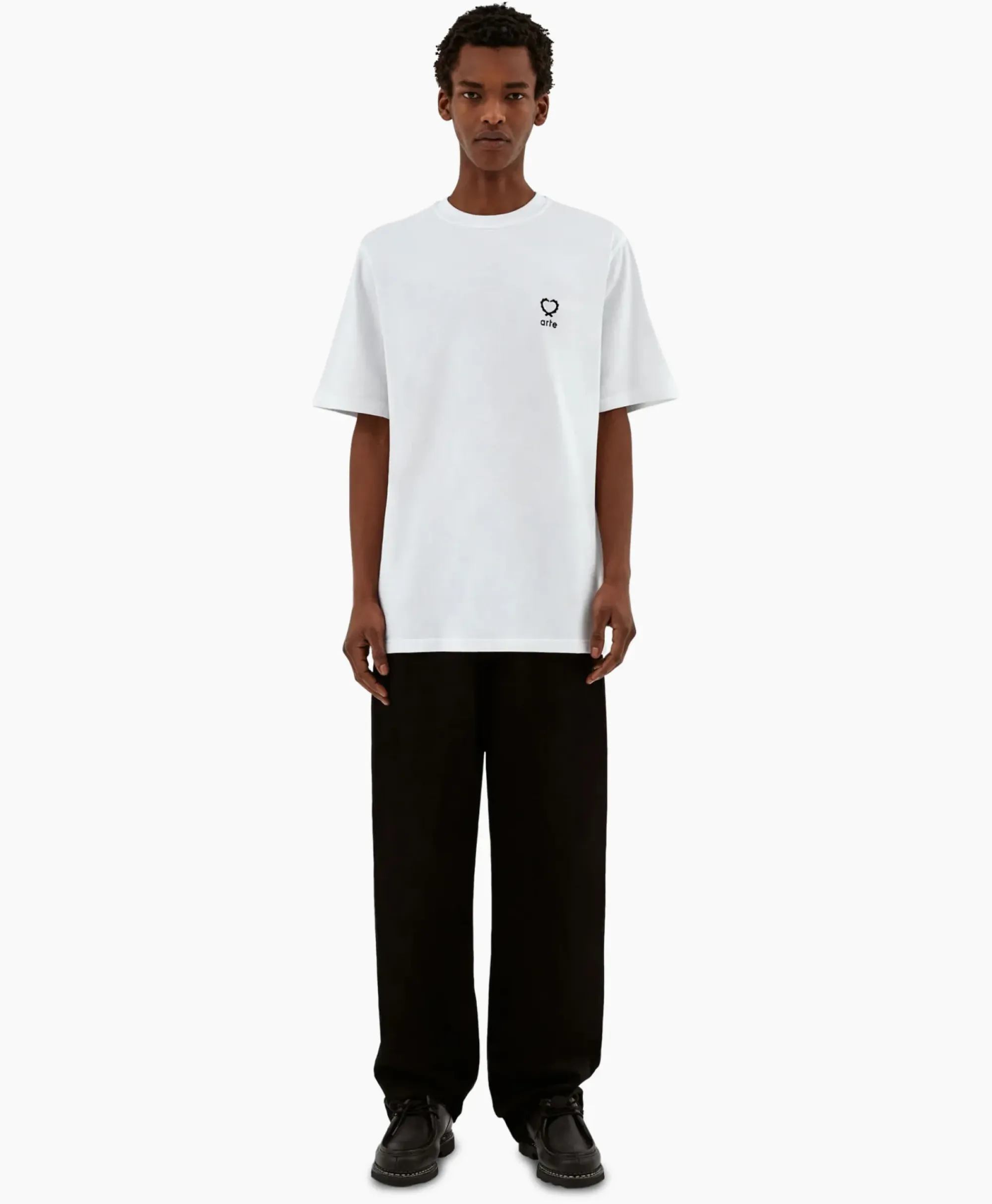 T-Shirts^Arte Antwerp T-Shirt Korte Mouw Hearts Leaves Arte Logo Chest Wit