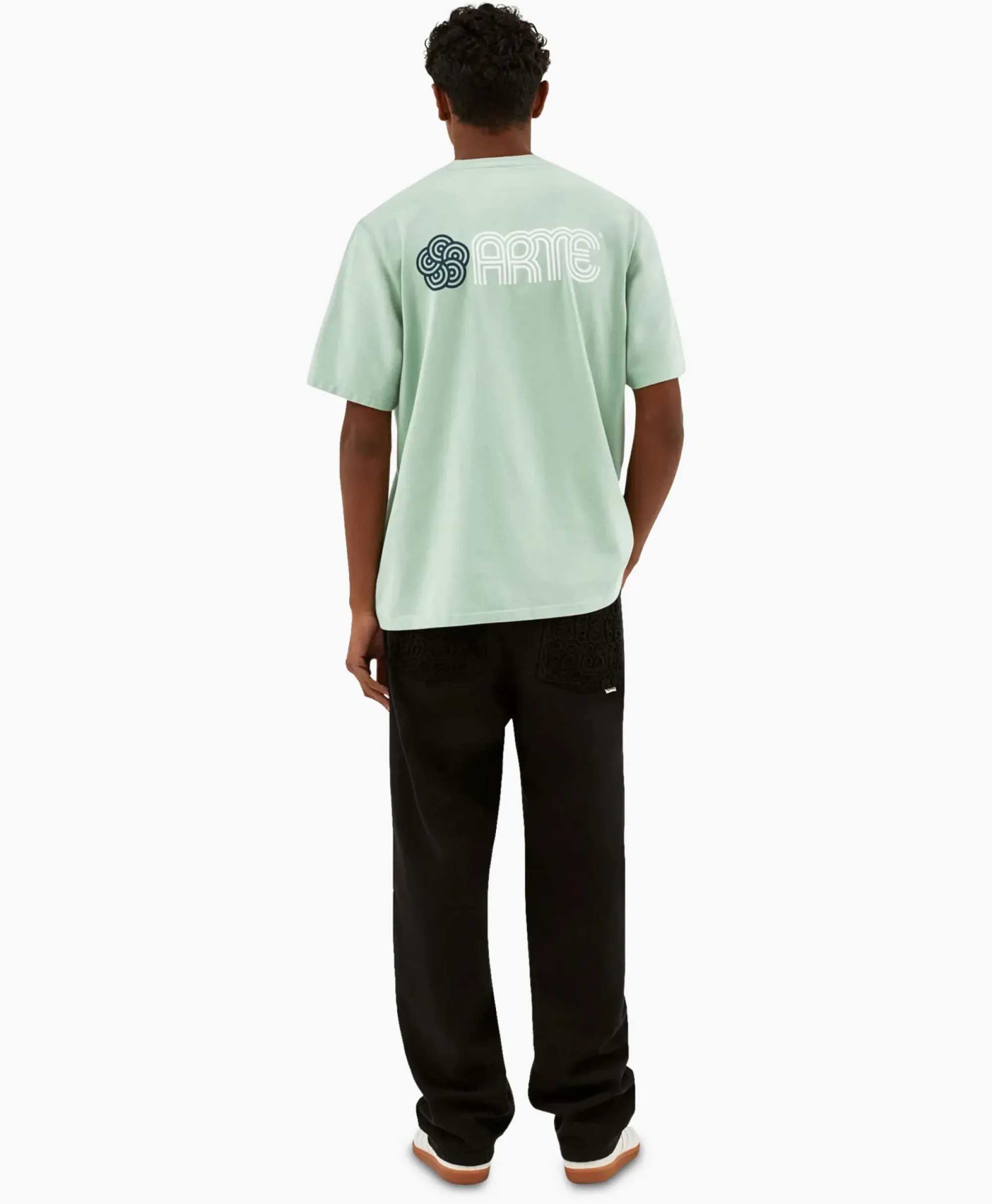 T-Shirts^Arte Antwerp T-Shirt Korte Mouw Circle Flower Back Front Print Groen