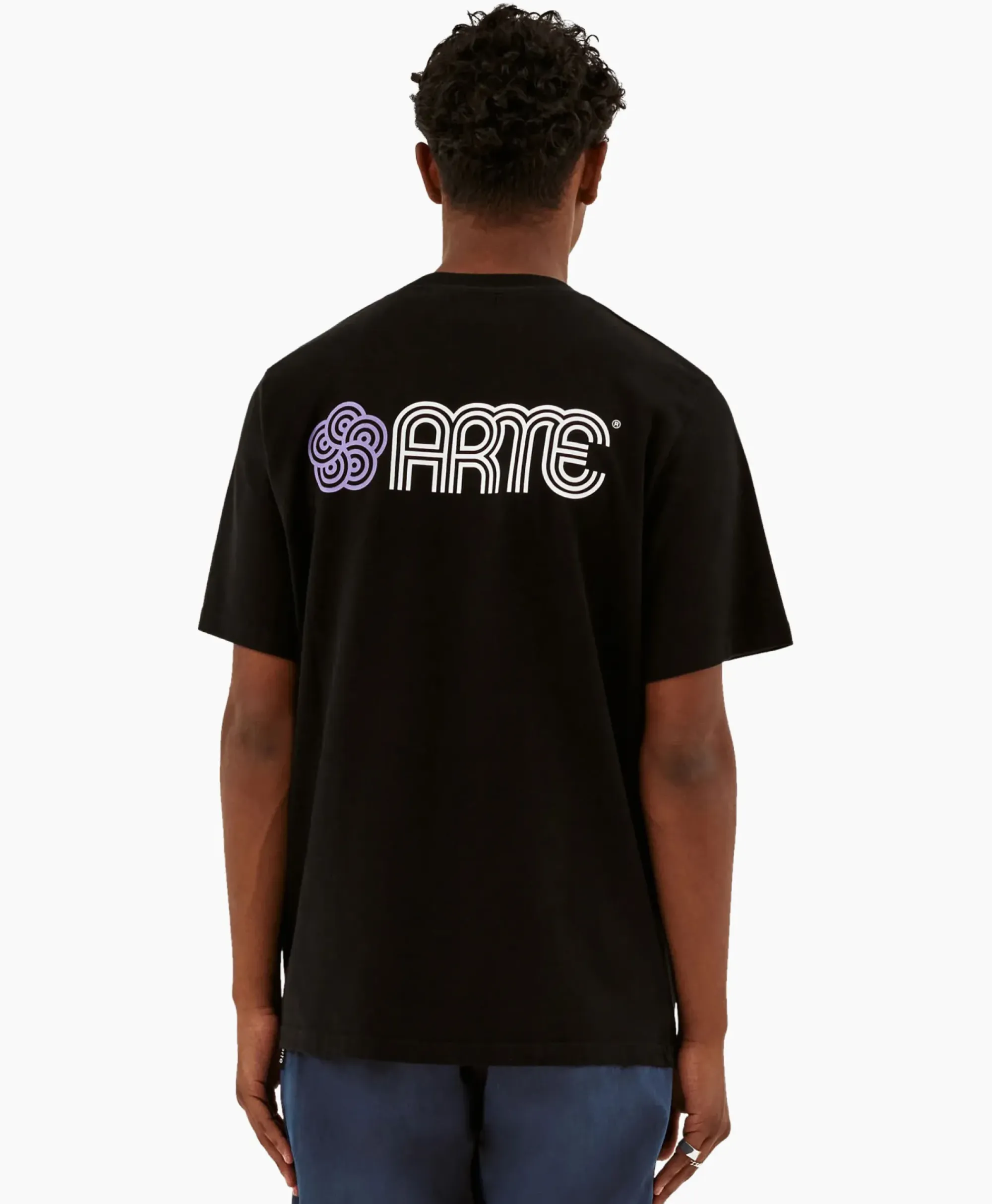 T-Shirts^Arte Antwerp T-Shirt Korte Mouw Circle Flower Back Front Print Zwart