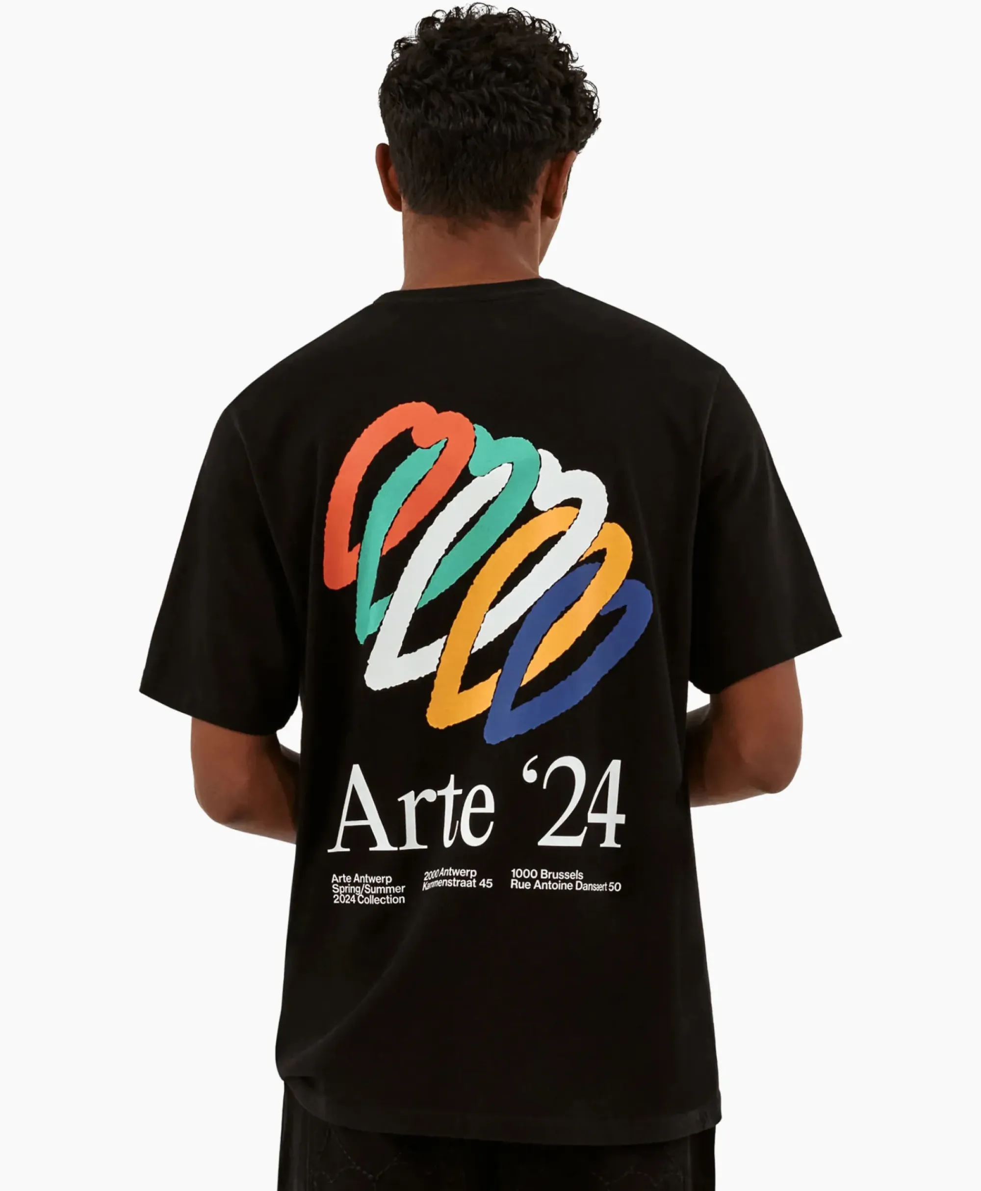 T-Shirts^Arte Antwerp T-Shirt Korte Mouw Heart Rings Back Print Zwart