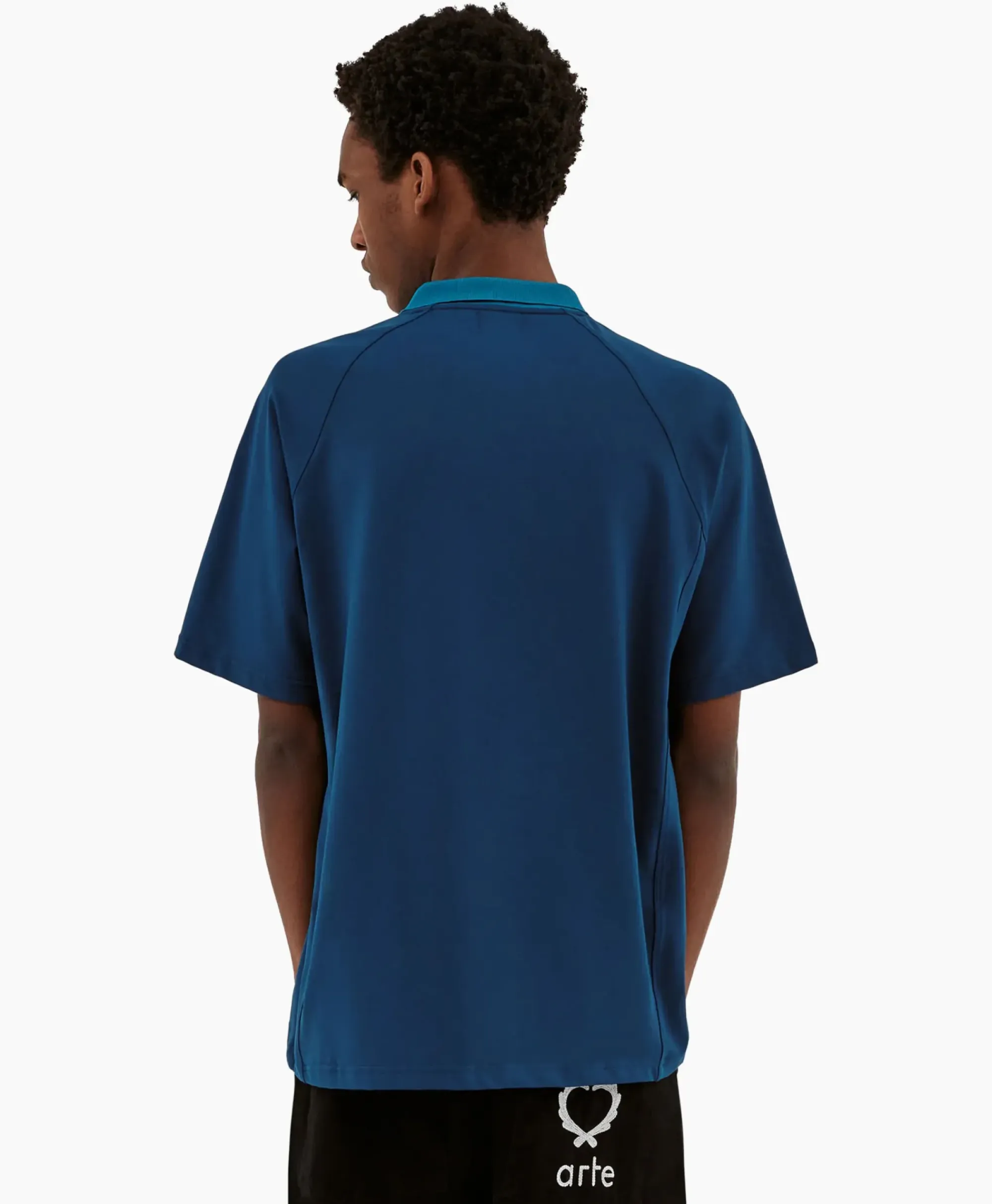 T-Shirts^Arte Antwerp T-Shirt Korte Mouw Sport Fleece Arte Chest Contras Donker Blauw