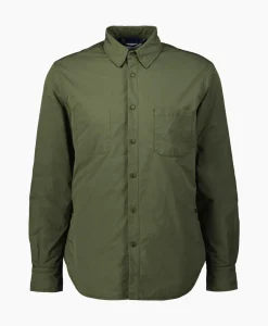 Overhemden^Aspesi Overhemd Camicia Alvaro Wool Donker Groen