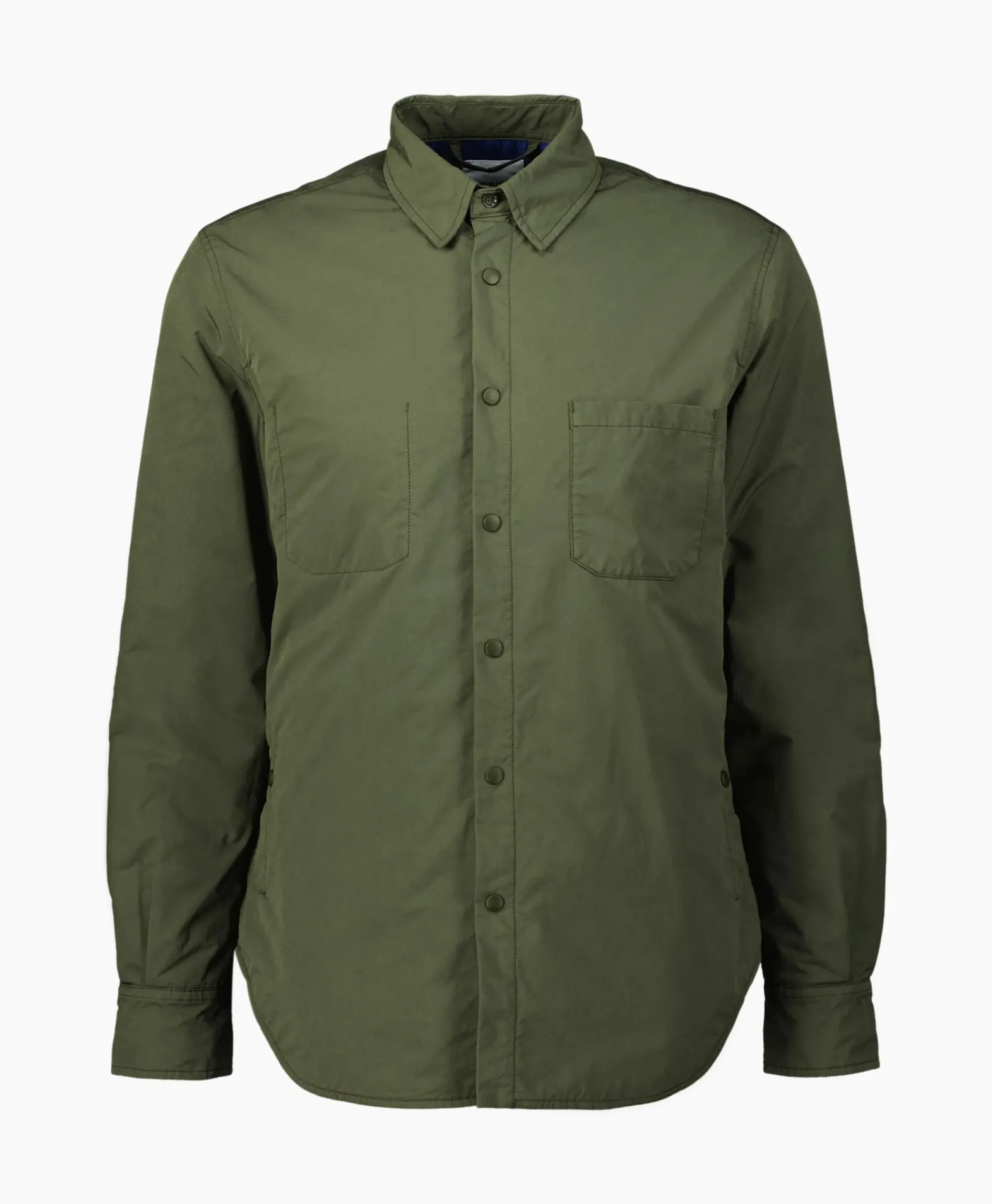 Overhemden^Aspesi Overhemd Camicia Alvaro Wool Donker Groen