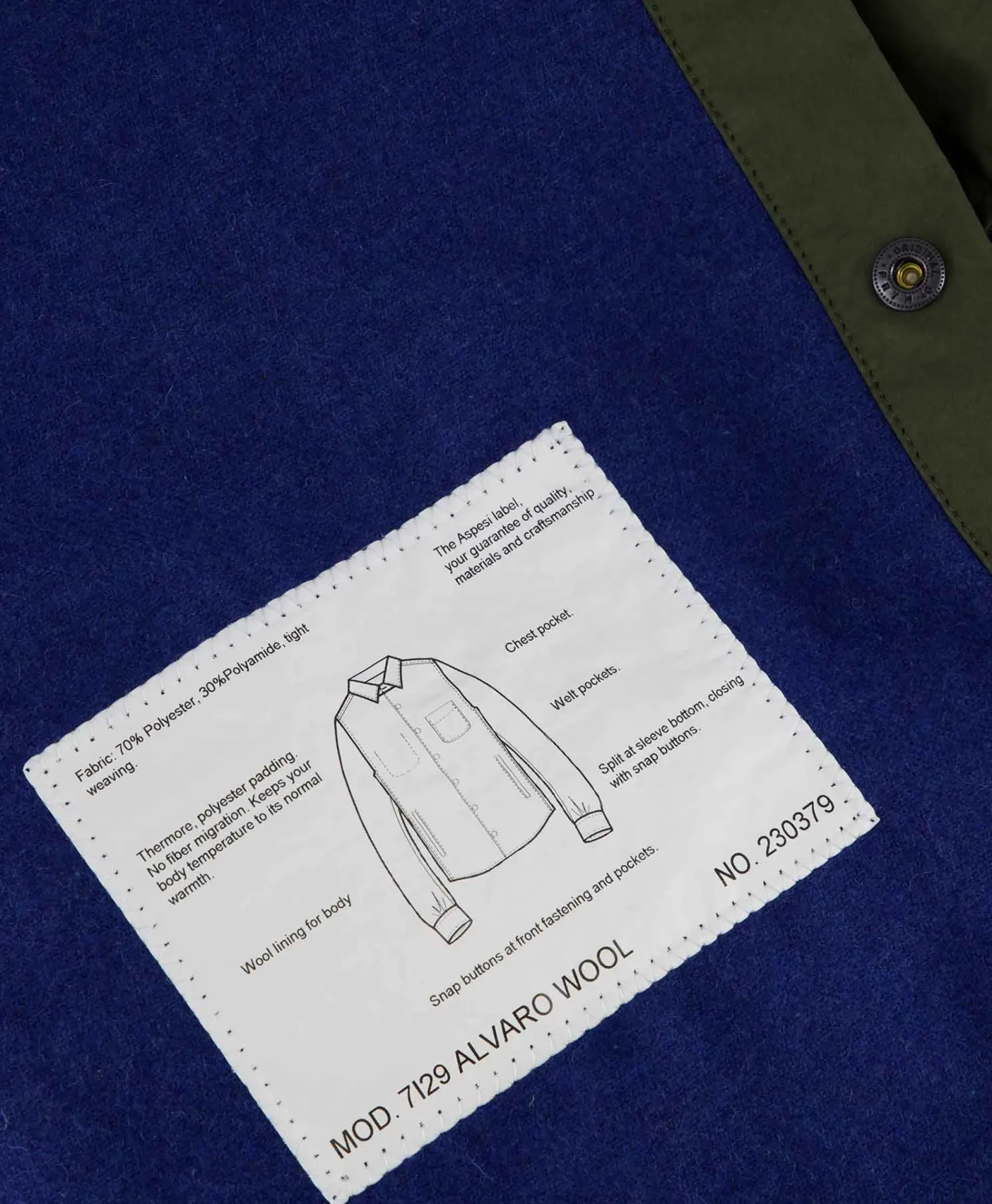 Overhemden^Aspesi Overhemd Camicia Alvaro Wool Donker Groen