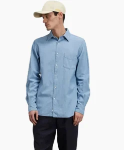 Overhemden^Aspesi Overhemd Camicia Sedici Licht Blauw