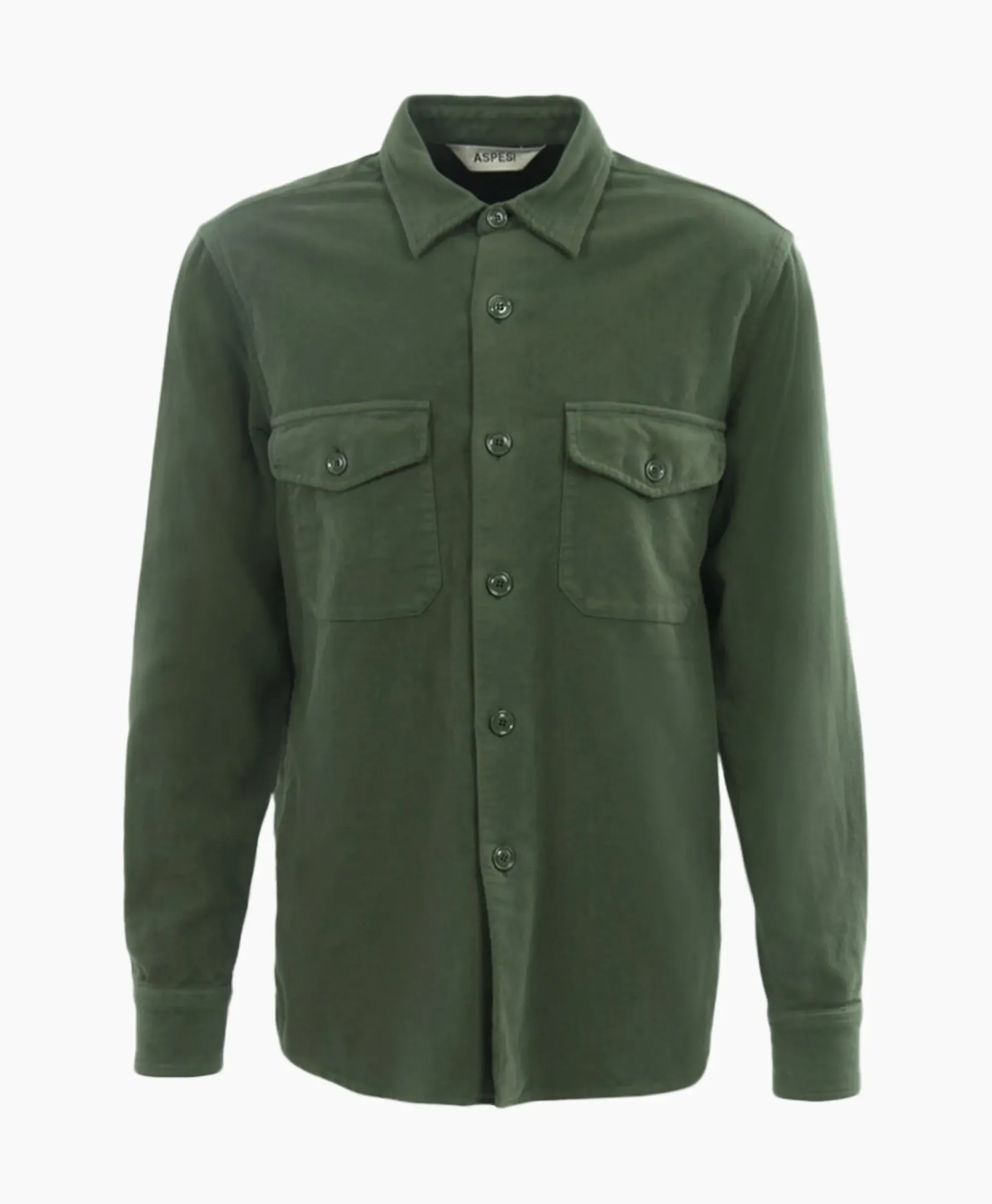 Overhemden^Aspesi Overhemd Camicia Ut-Shirt Groen