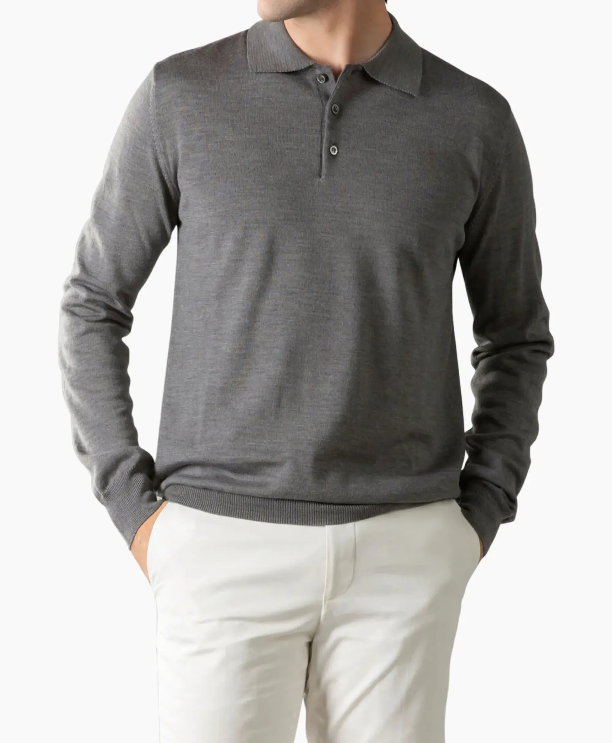 Polo's^Aurelien Polo Longsleeve Donker Grijs