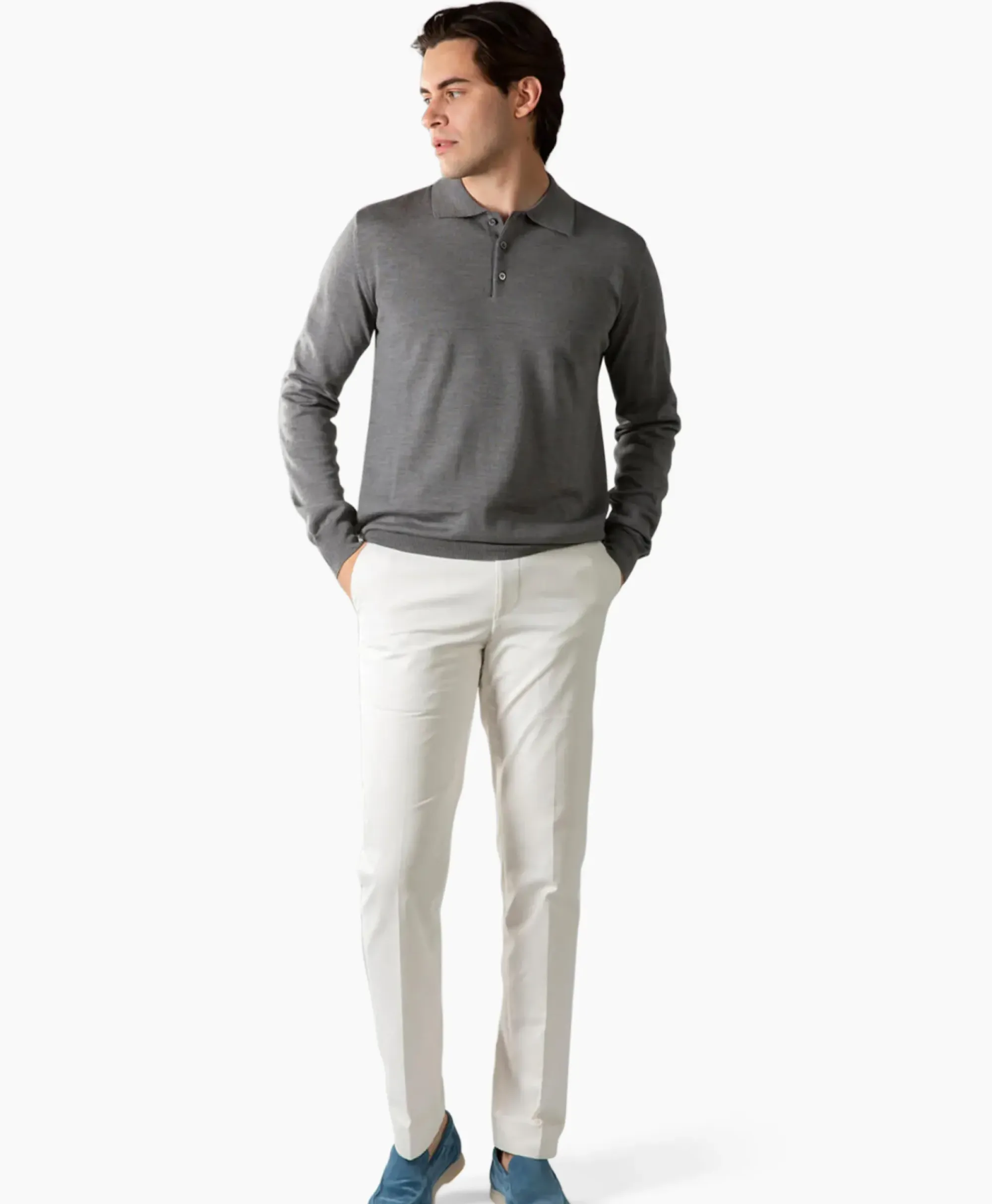 Polo's^Aurelien Polo Longsleeve Donker Grijs