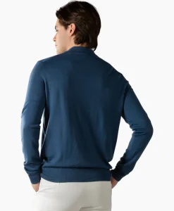 Truien^Aurelien Pullover Buttonless Polo L Blauw