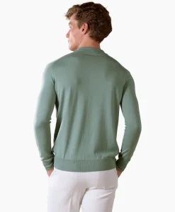 Truien^Aurelien Pullover Rib Zip Polos Ls Licht Groen