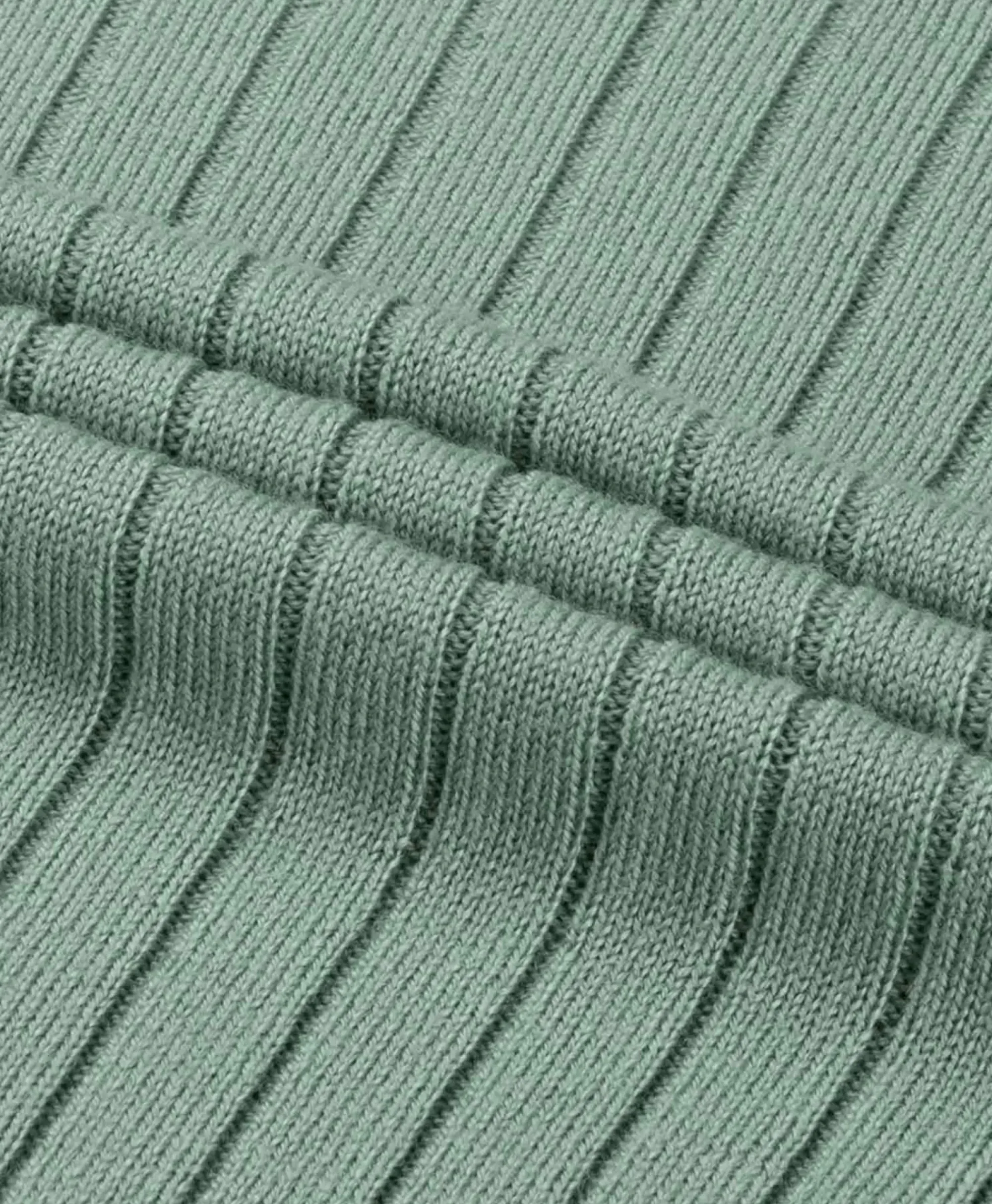 Truien^Aurelien Pullover Rib Zip Polos Ls Licht Groen