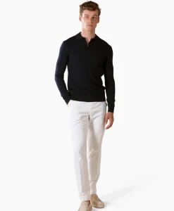 Truien^Aurelien Pullover Rib Zip Polos Ls Donker Blauw
